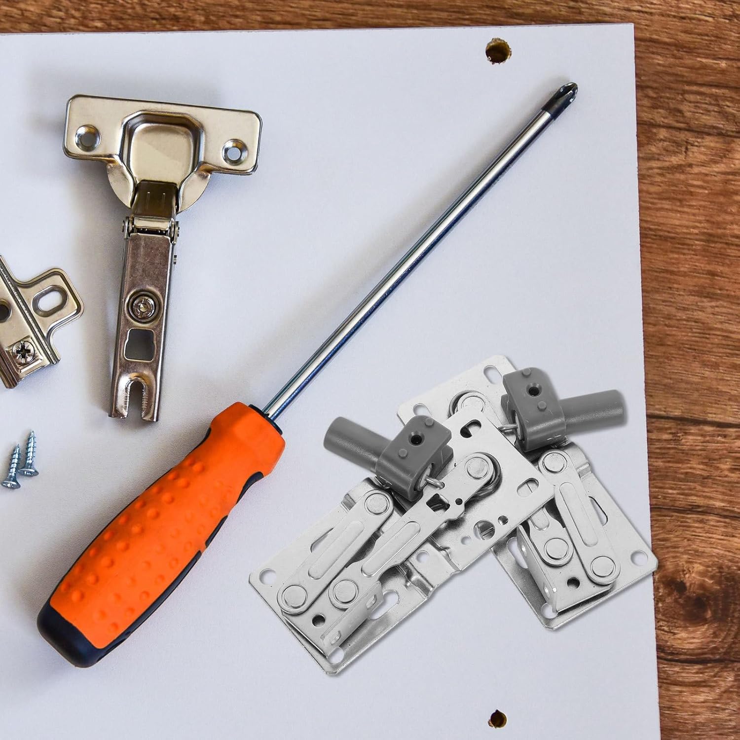 Soft Close 45-Degree Downward Drop Down Concealed Cabinet Hinges with Spring for Shoe Cabinets Flush Mount 1 Pair