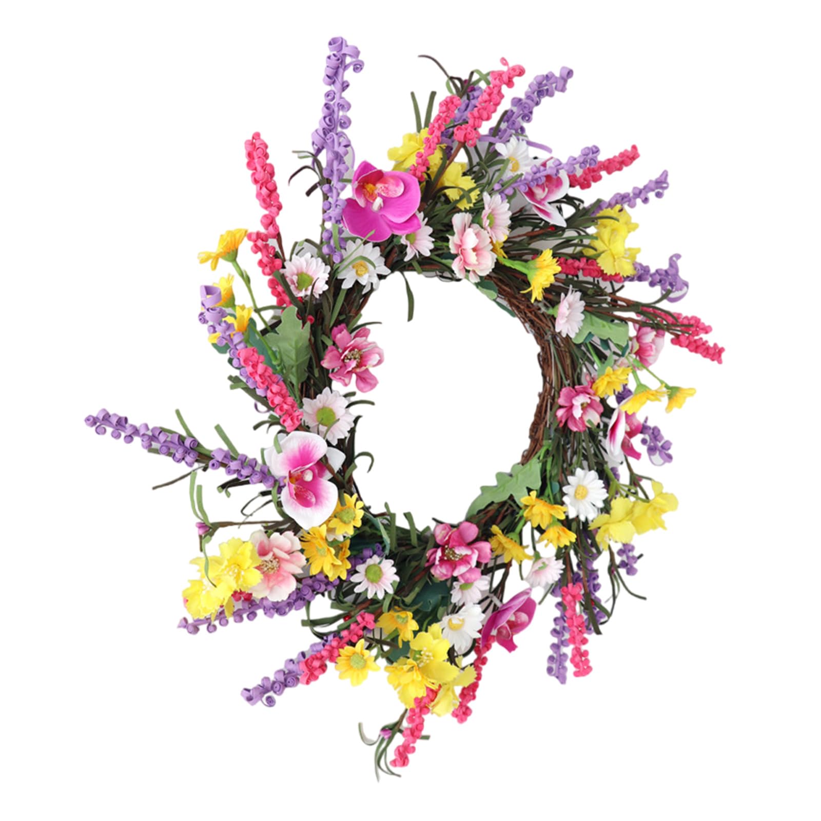 Hsioluted Colourful Flowers Wreath Decorative Wreath Artificial Flower Front Door Wreaths For Farmhouse Artificial Flower