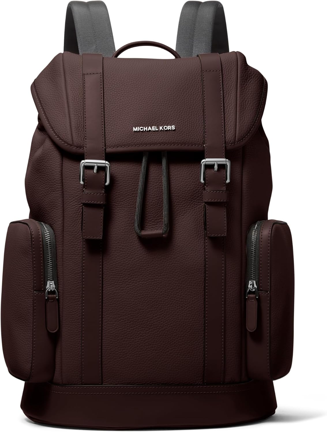 Michael Kors Hudson City Buckle Backpack, Light Gunmetal Hardware/Chocolate