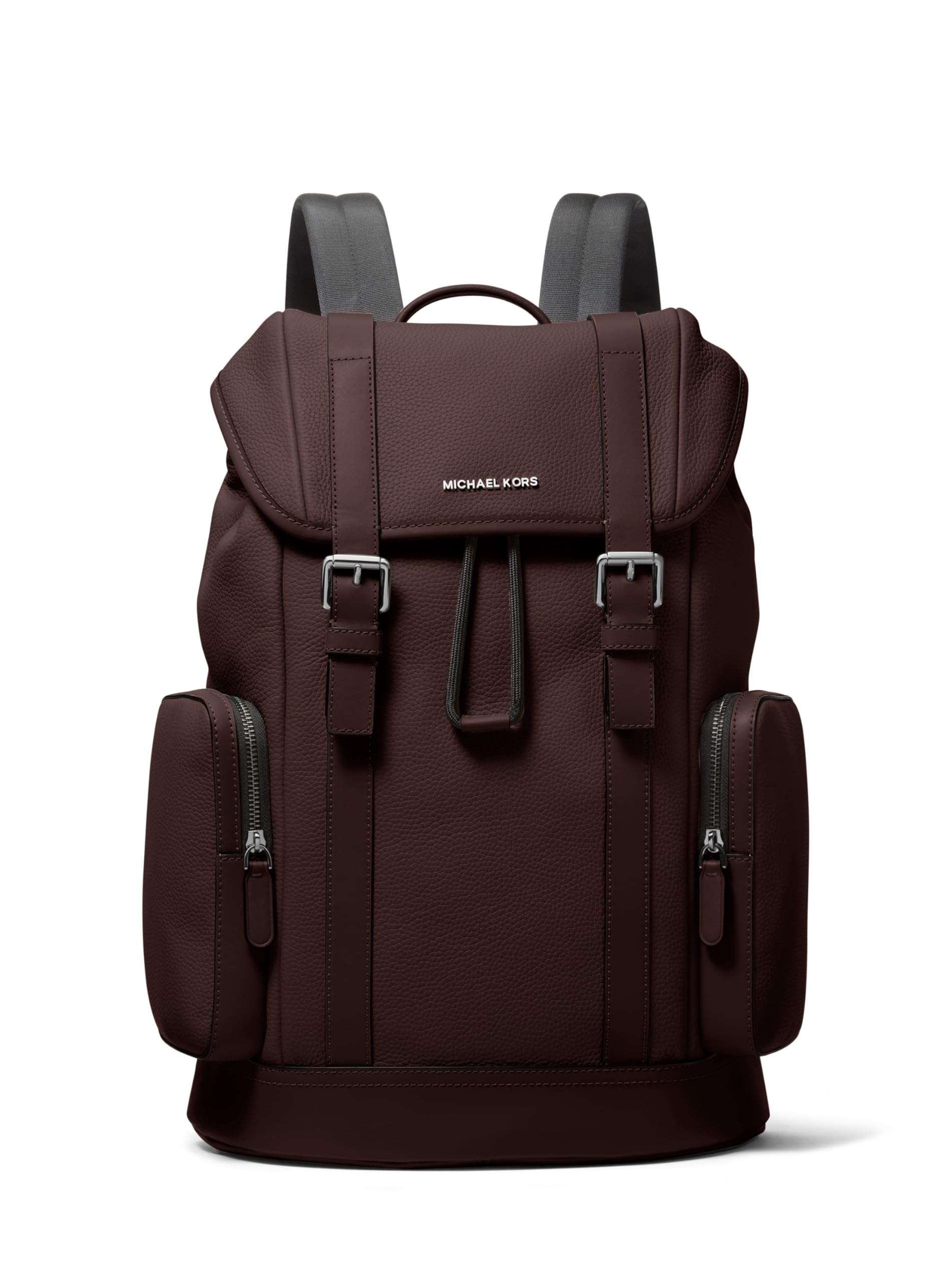 Michael Kors Hudson City Buckle Backpack, Light Gunmetal Hardware/Chocolate