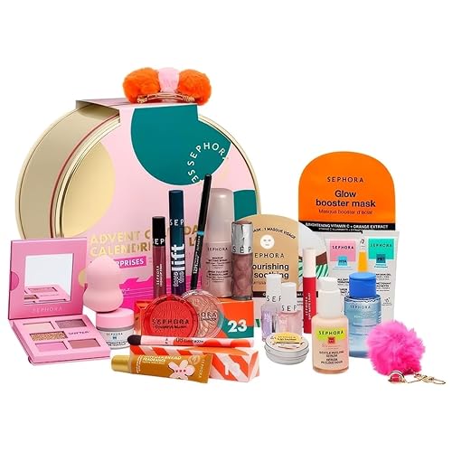 Sephora Collection Premium - Calendario de Adviento de maquillaje y cuidado de la piel, juego de regalo de 24 piezas