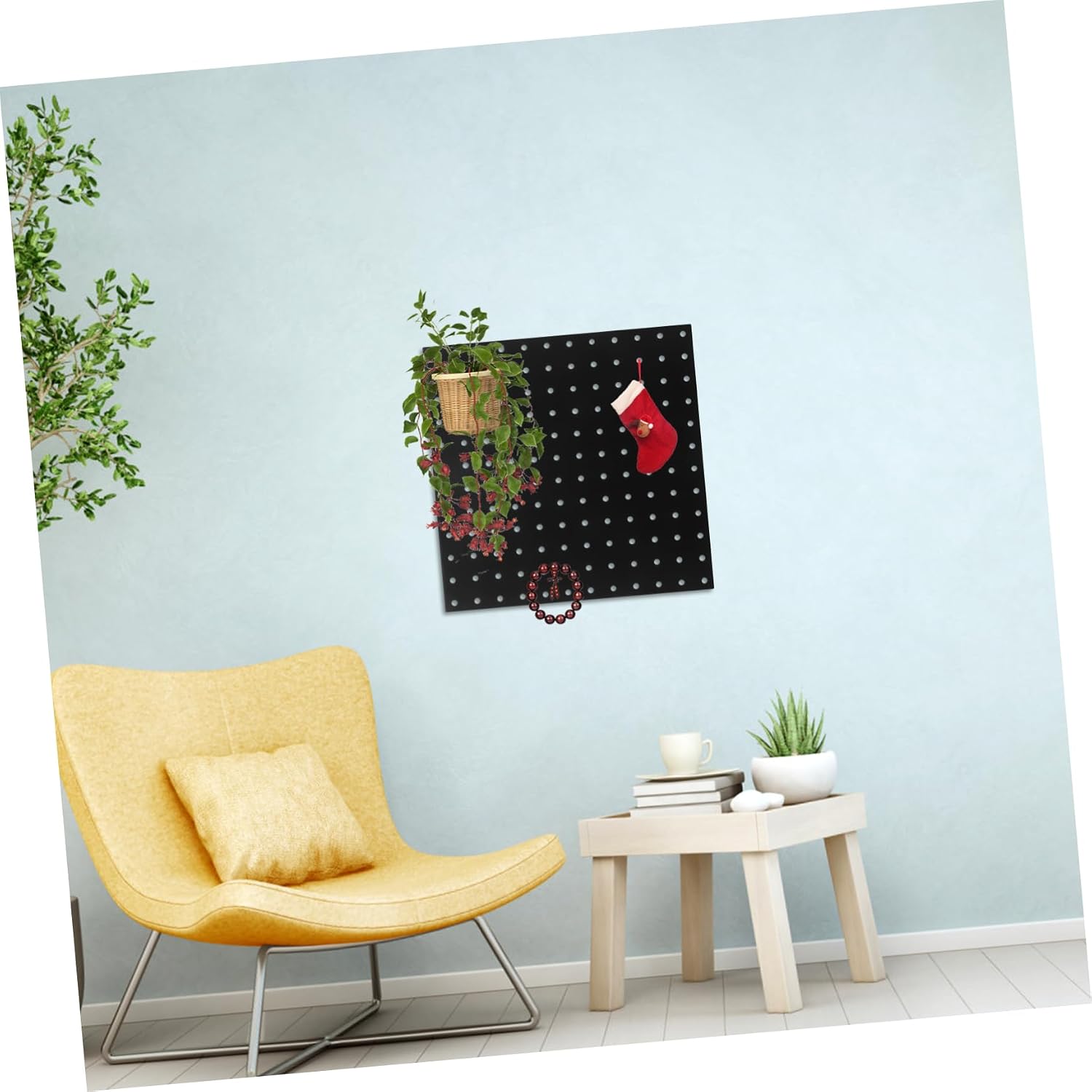 1set Pegboard Display Panel Wall-Mounted Metal Organizer for Garage Workshop Sturdy Design for Tools Parts and Accessories Easy Installation Versatile Storage