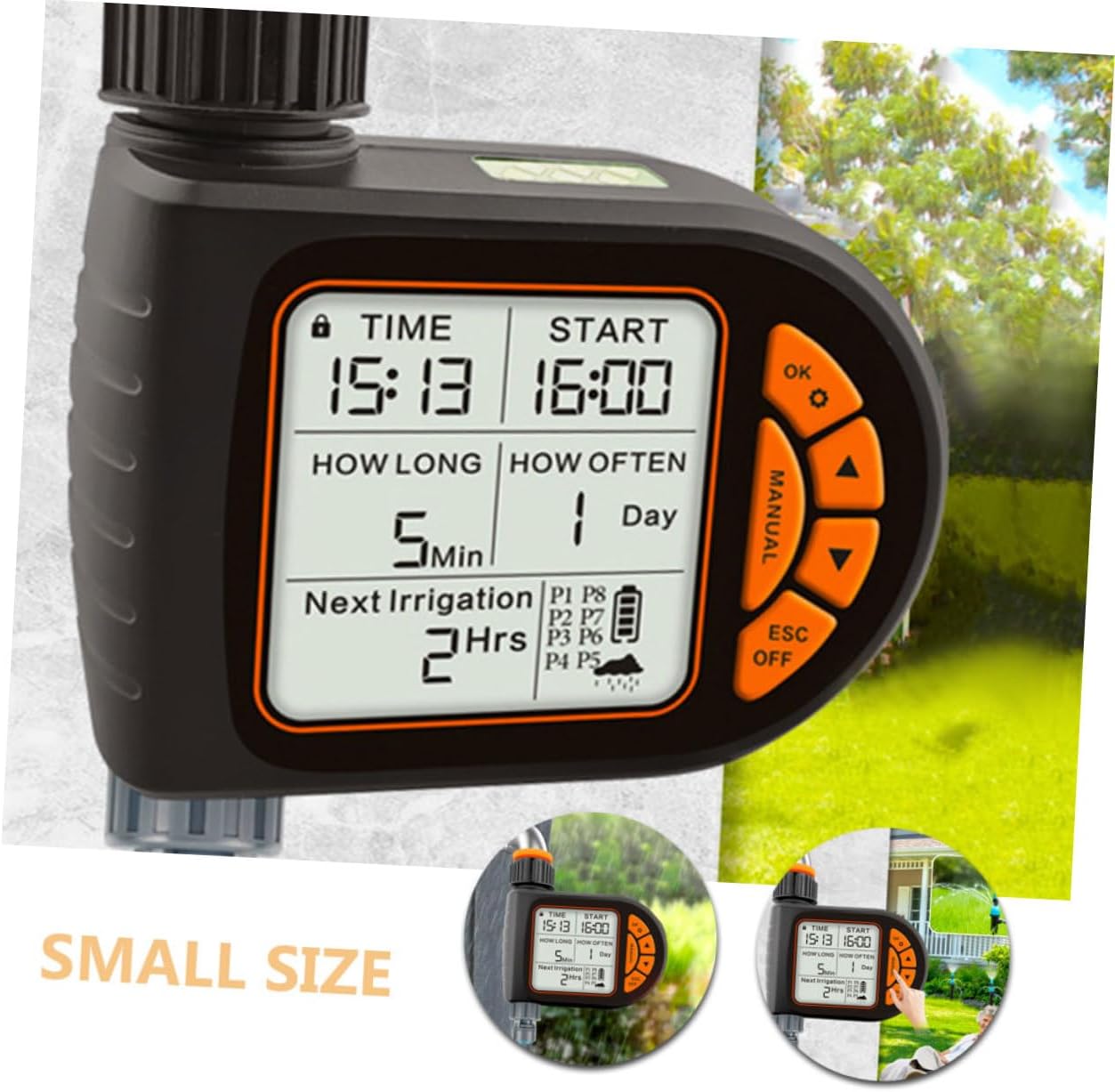 VICASKY Automatic Watering Timer Digital Irrigation Timer with LCD Display for Gardens Balconies Outdoor Spaces for Drip Systems Sprinkler Use Battery Not Included