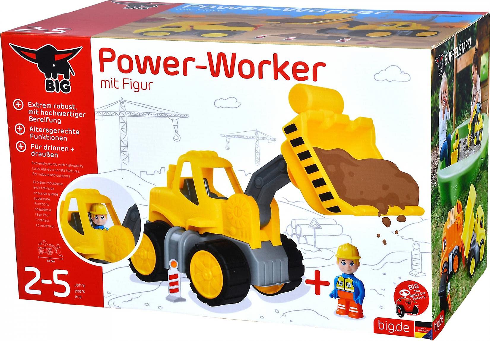 BIG Spielwarenfabrik 800054837 Big-Power-Worker - Cargador de Rueda + Figura, Color Amarillo