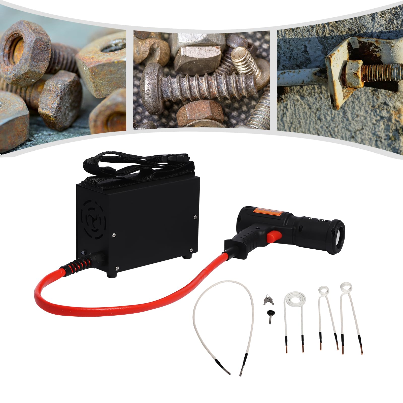 Ensemble de chauffages magnétiques à induction, 1500 W, chauffage par induction magnétique pour le retrait de boulons et écrous, chauffage électromagnétique à induction