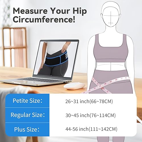 Miniatura 6 de Sacroiliac SI - Cinturón de cadera para mujeres y hombres, alivia la ciática, pélvica, espalda, soporte de espalda baja, cinturón de apoyo pélvico,