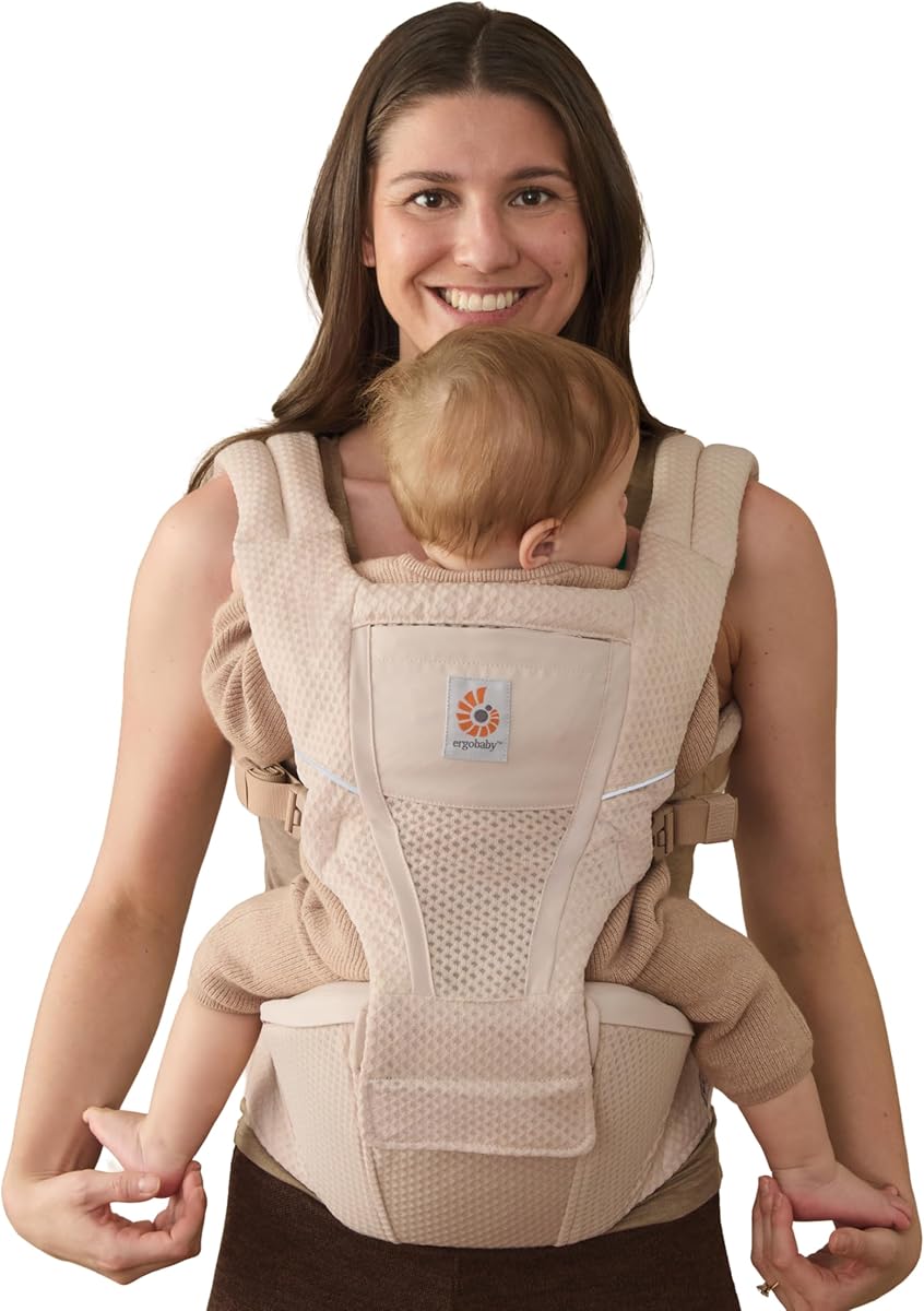 Ergobaby Alta Hip Seat Baby Carrier for Babies and Toddlers 4-48 Months | 3-Position Convertible Ergonomic Baby Carrier, Storage Pocket, Sun Hood, Hip Positioning, Fits 12-45 lbs, Natural Beige