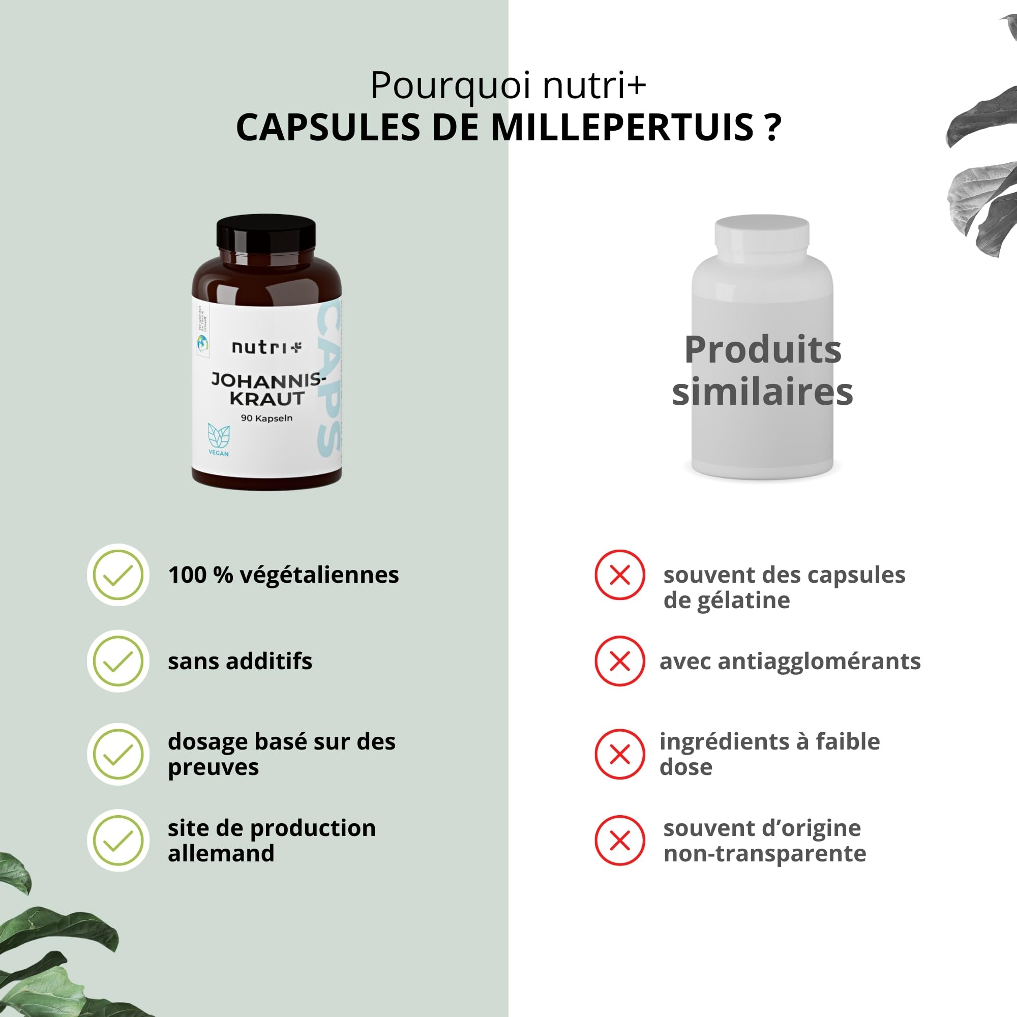 Millepertuis gelules avec hypéricine - hautement dosé & végétalien - 90 capsules sans additifs - St. John's Wort Extract - Capsules d'extrait de Millepertuis