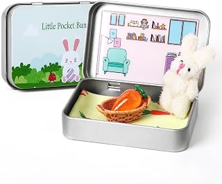Little Pocket Bunny, Easter Basket Stuffer, Easter Gifts for Kids, DIY Pet Bunny Adoption, Easter Baskets(Beige)