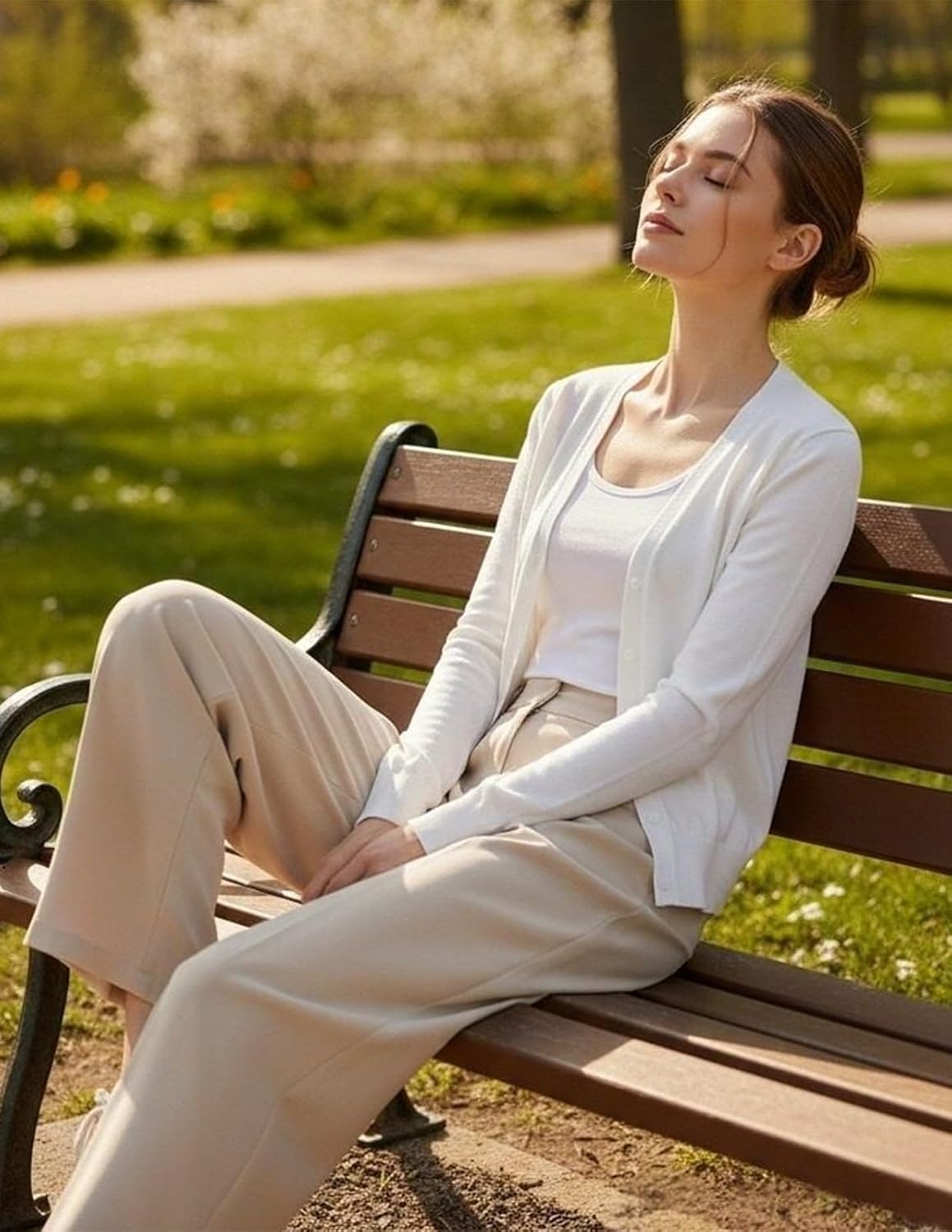 GRACE KARIN Women's Lightweight Cardigan Sweater Button Up Long Sleeve V Neck Sweater Jacket Open Front Casual Knit Shrug - Image 7