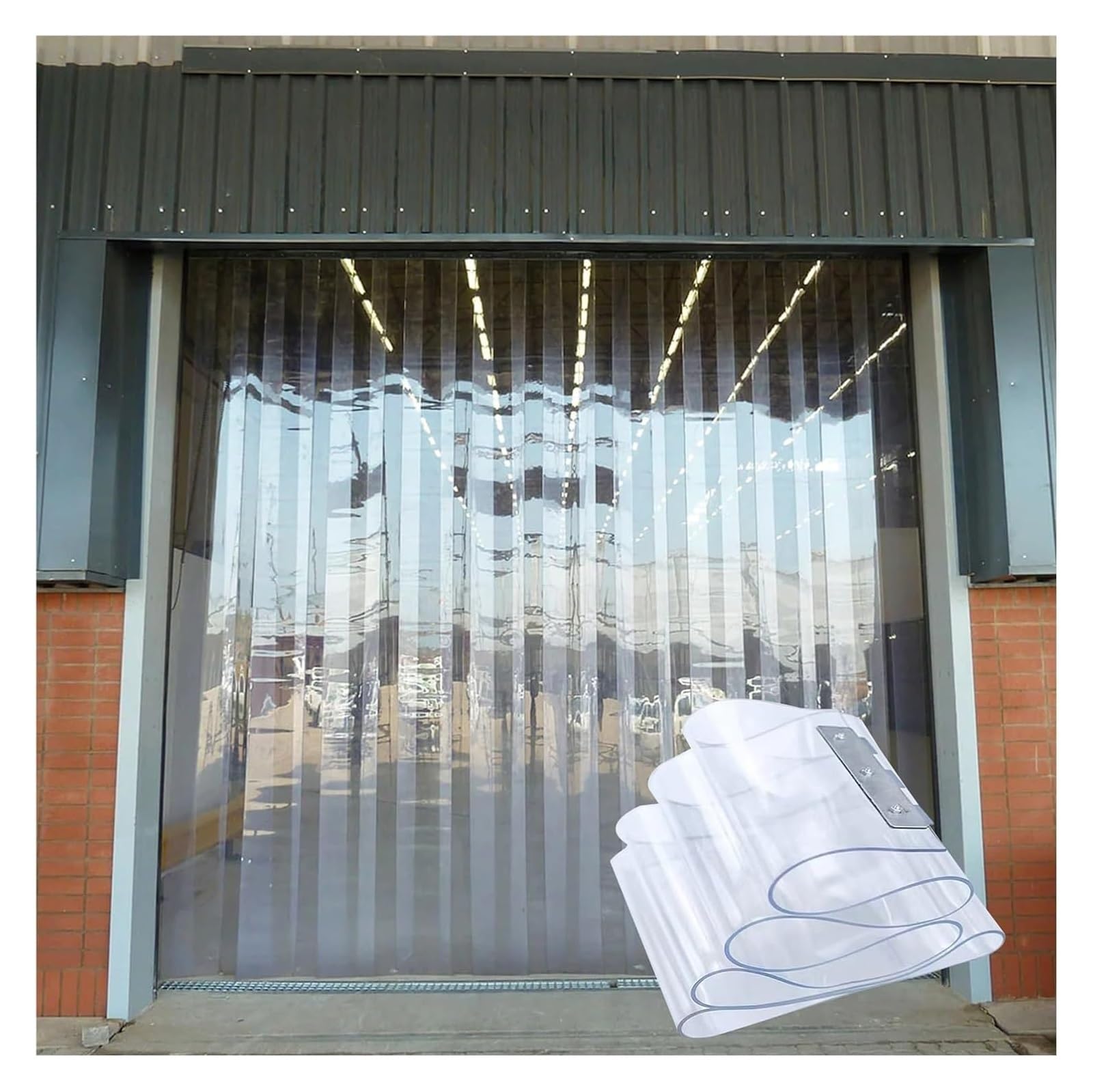 VXHCS Zasłona z taśmą PCW, przezroczysta, wodoodporna, 1,5 mm, przegroda izolacyjna do łazienek, gabinetów, chłodni (1,35 x 2,6 m)