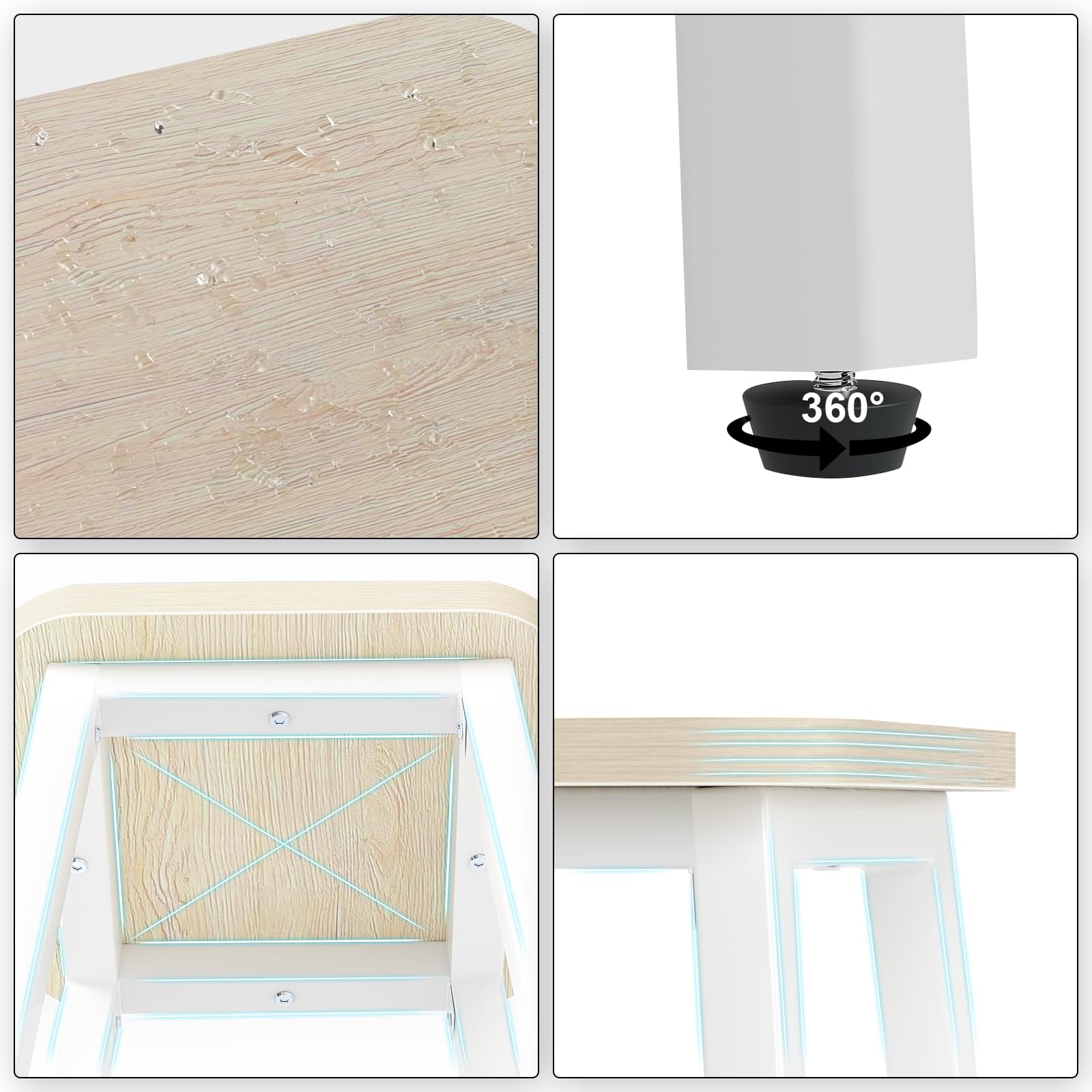 YMYNY Set di 2 Sgabelli da Bar, Sgabelli da Pranzo, Sgabelli da Cucina, Effetto Legno, con Struttura in Metallo, in Stile Industriale, 29.5 × 29.5 × 70CM, Colore Naturale HBS511R