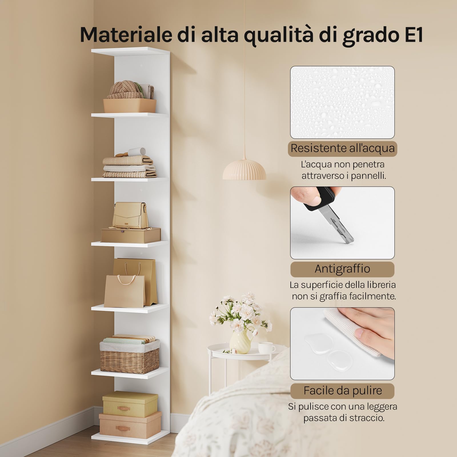 WOLTU Scaffale Angolare Modulabile, Libreria a Muro