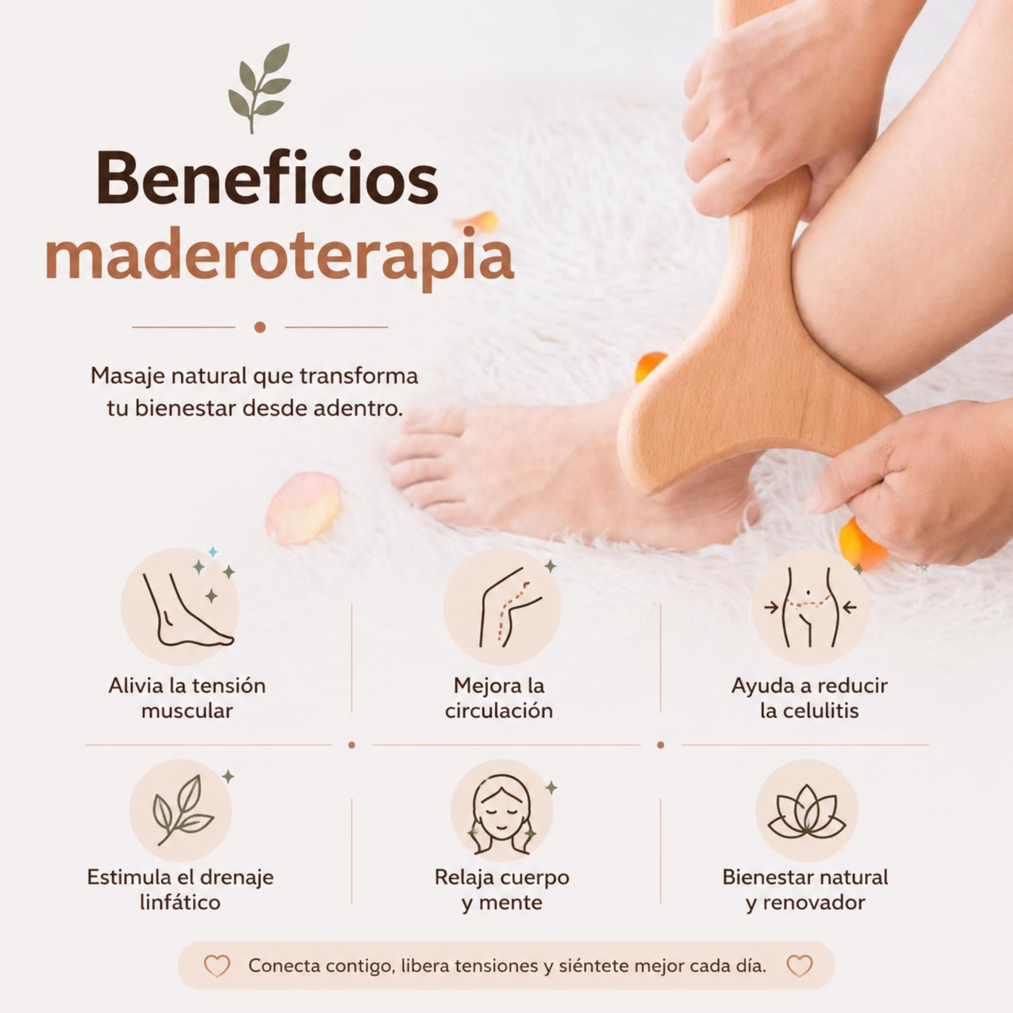 Maderoterapia Corporal Kit 7 Piezas – Anticelulitis y Drenaje Linfático – Rodillos de Madera, Copa Sueca y Tabla Moldeadora – Masaje Reductor Abdomen, Piernas y Glúteos + Bolsa