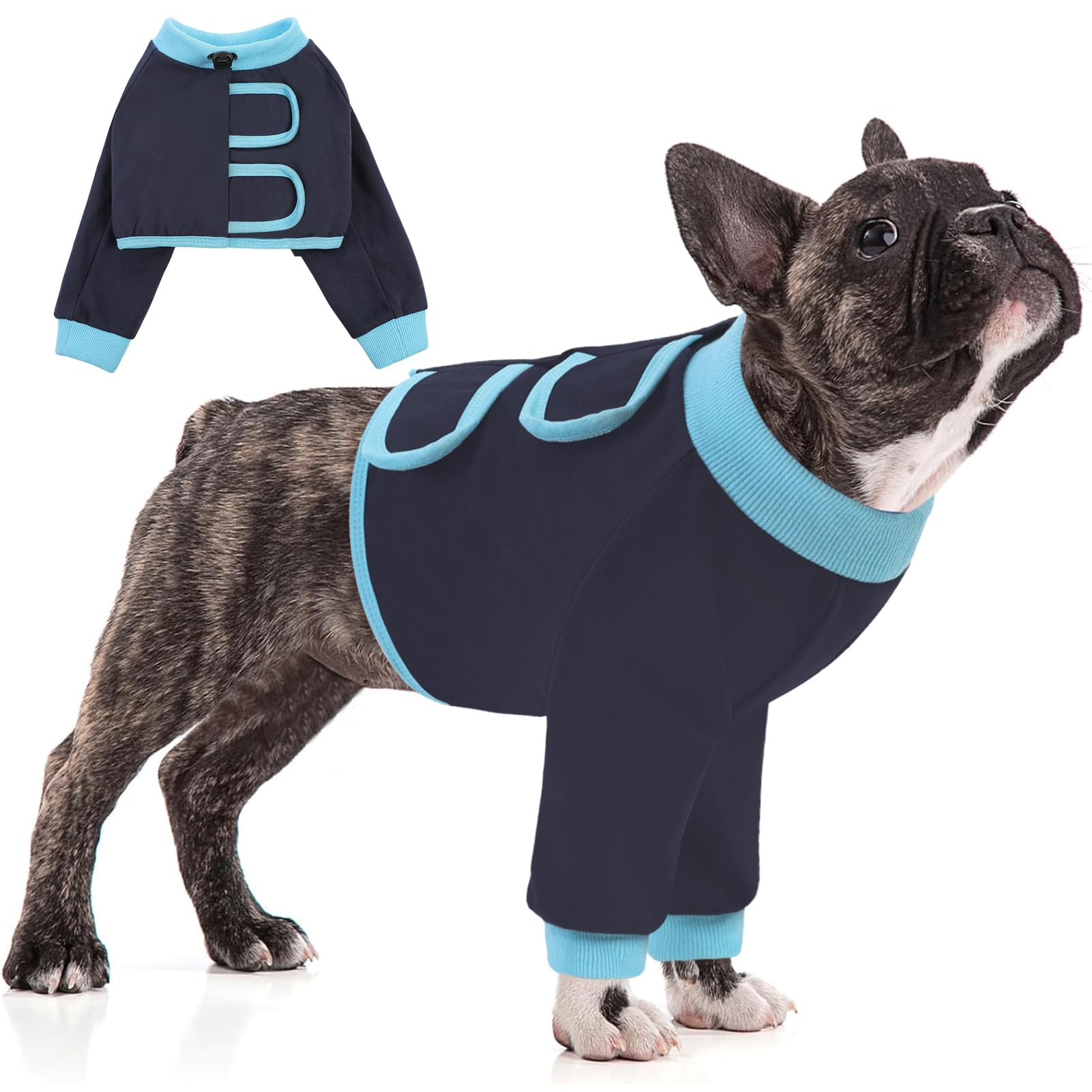 KOESON Dog Surgery Recovery Suit for Front Legs with 100% Cotton Fabric, M