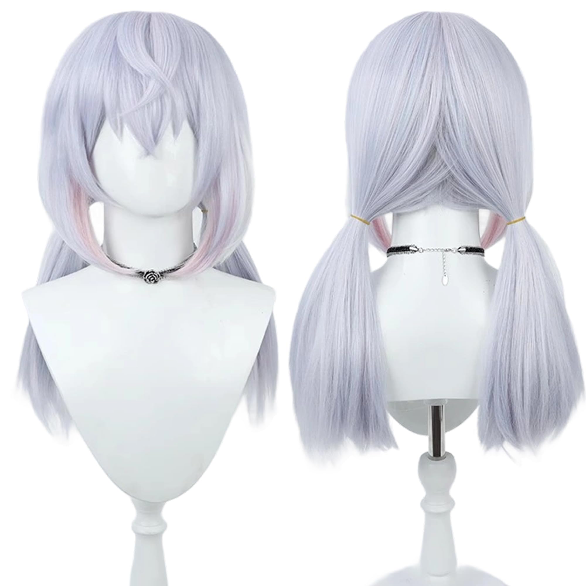 Pale Blue Double Ponytail Cosplay Wig Heat Resistan Synthetic Hairs for Women Halloween Cos Anime Party Replacement Wigs