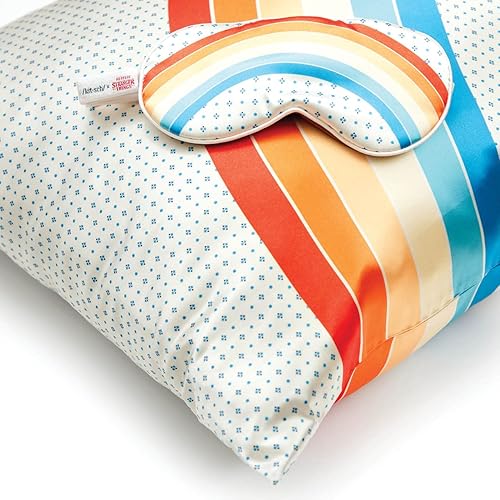 Miniatura 5 de Stranger Things x Kitsch - Funda de almohada de satén para habitación con máscara de ojos satinada, funda de almohada más suave que la seda para