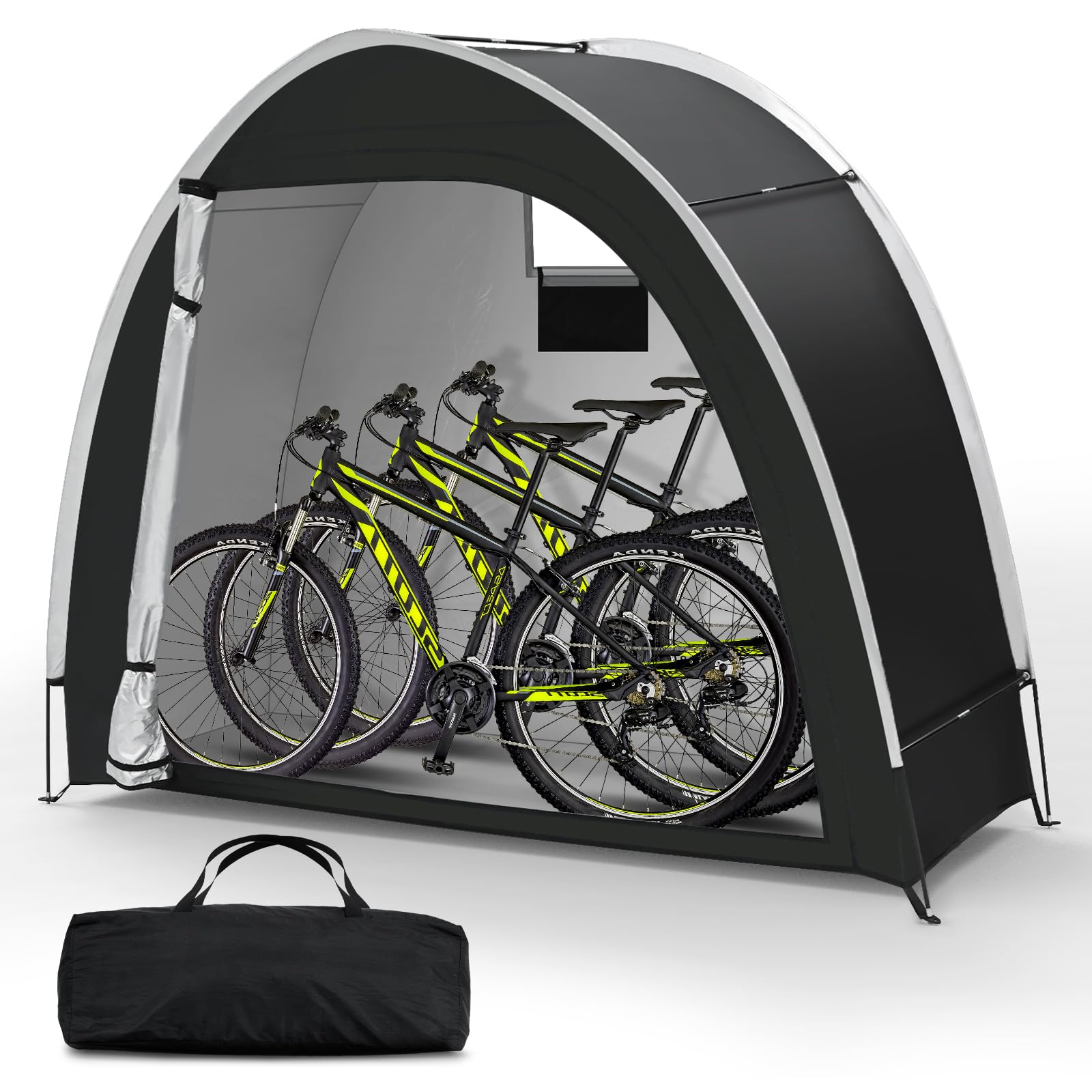 Bike Storage Shed Tent - Upgraded Portable Outdoor Bicycle Storage Sheds with 210D Oxford Fabric PU5000 Waterproof for 2-3 Bikes, Bike Cover Shelter for Motorcycle,Garden Tool etc, Bike Tent/Bike Shed