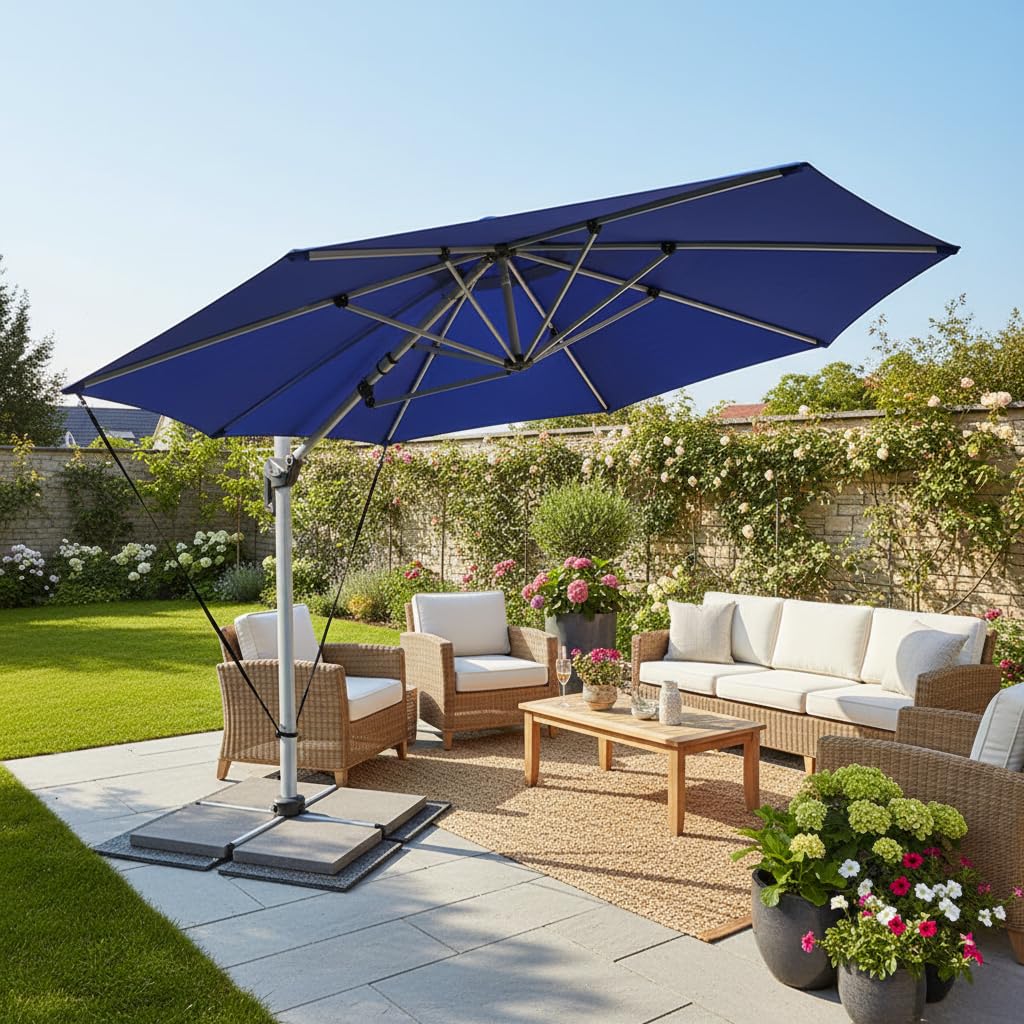 tooloflife 5-teiliges Sonnenschirm Befestigungsgurt Set, Verstellbarer Windschutz Gurte Kit, Robuste Schirm Sturmsicherung für Ampelschirm Garten