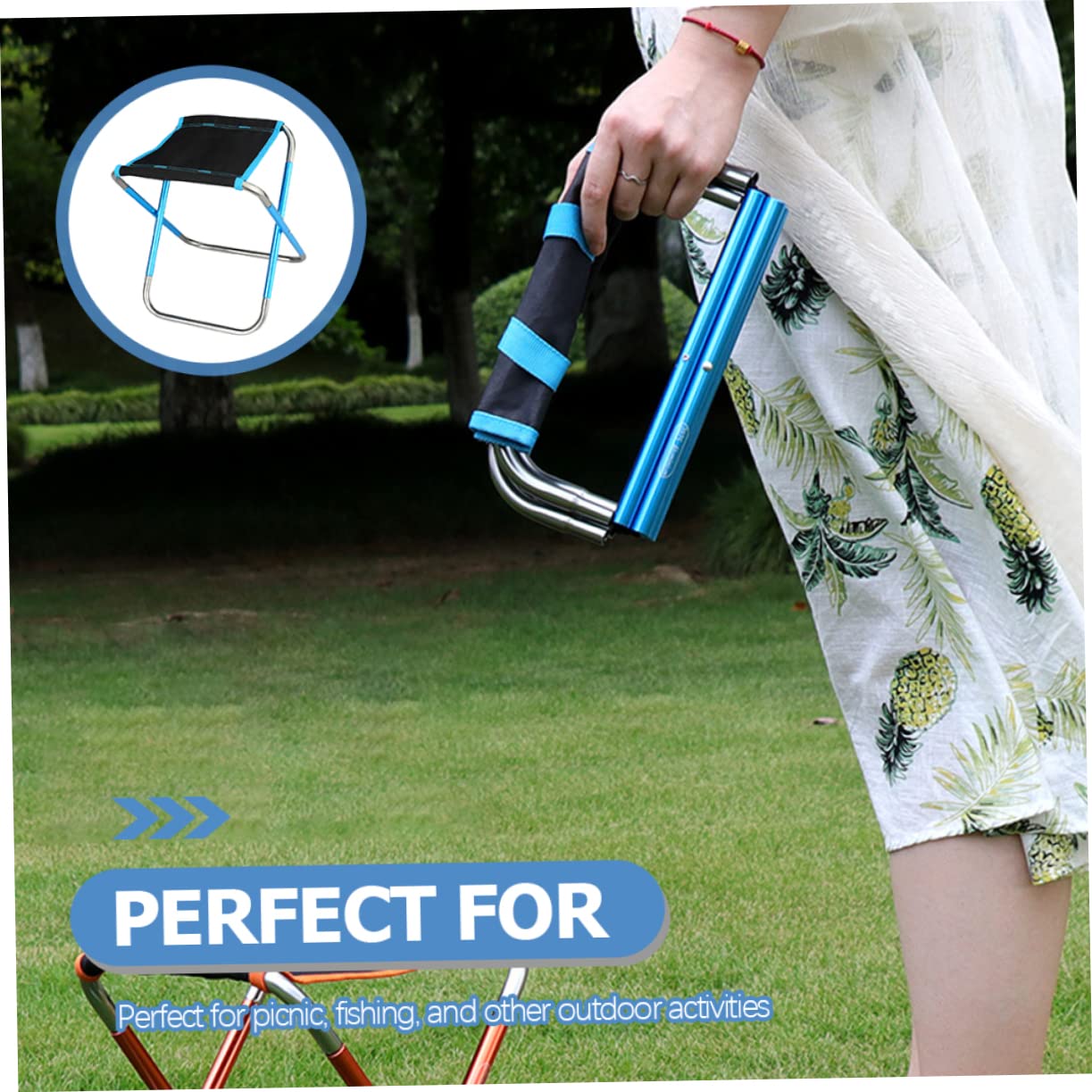 Sgabello Portatile Da Campeggio Sgabello Campeggio Comodo Accessorio Da Spiaggia Realizzato in Materiale Di Resistente e Pratico in Pochi Secondi