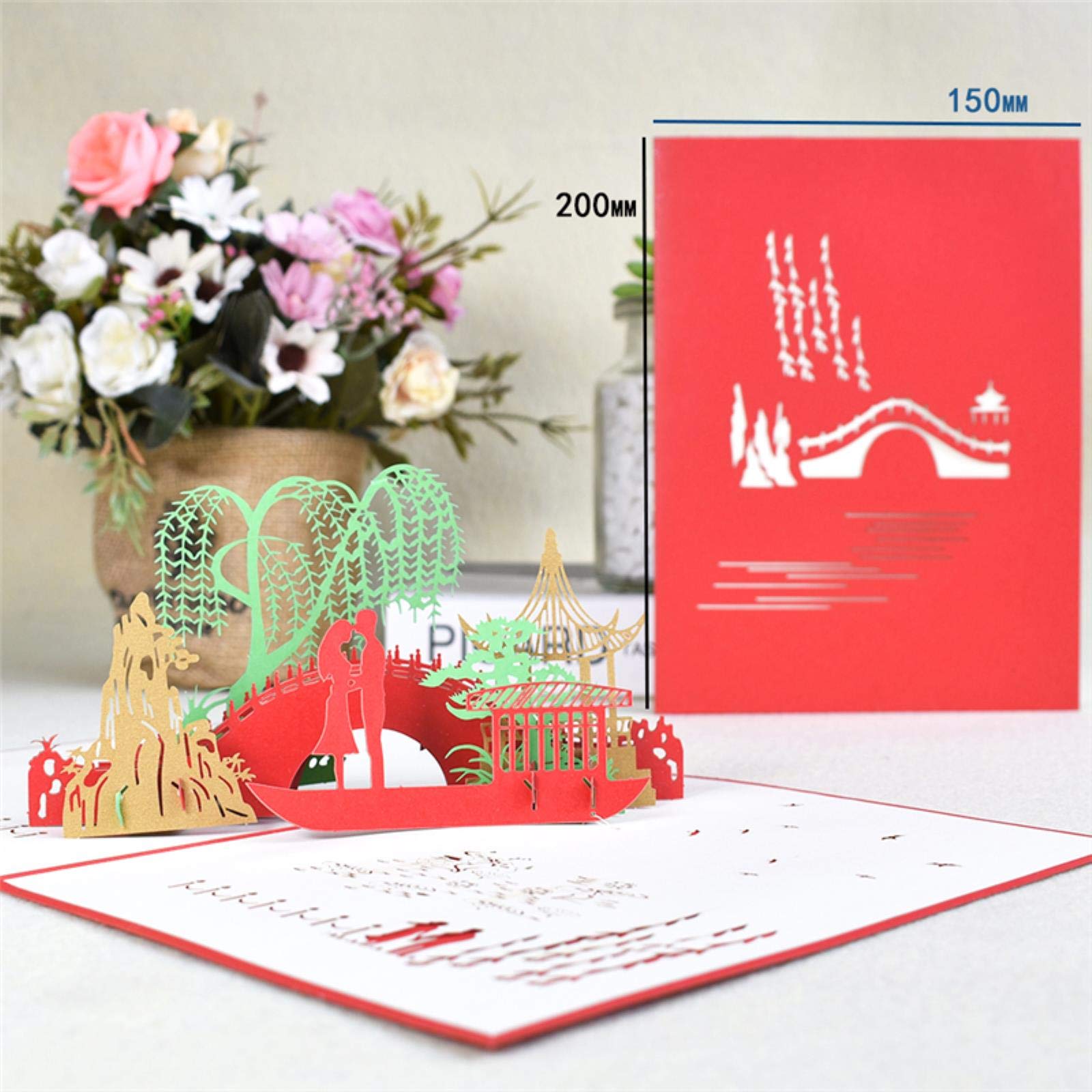 10 Pack 3D Pop-up-Karte Für Jahrestag Valentinstag-Geburtstag Postkarte Romantik-gruß-Karte Handgefertigte Großhandel