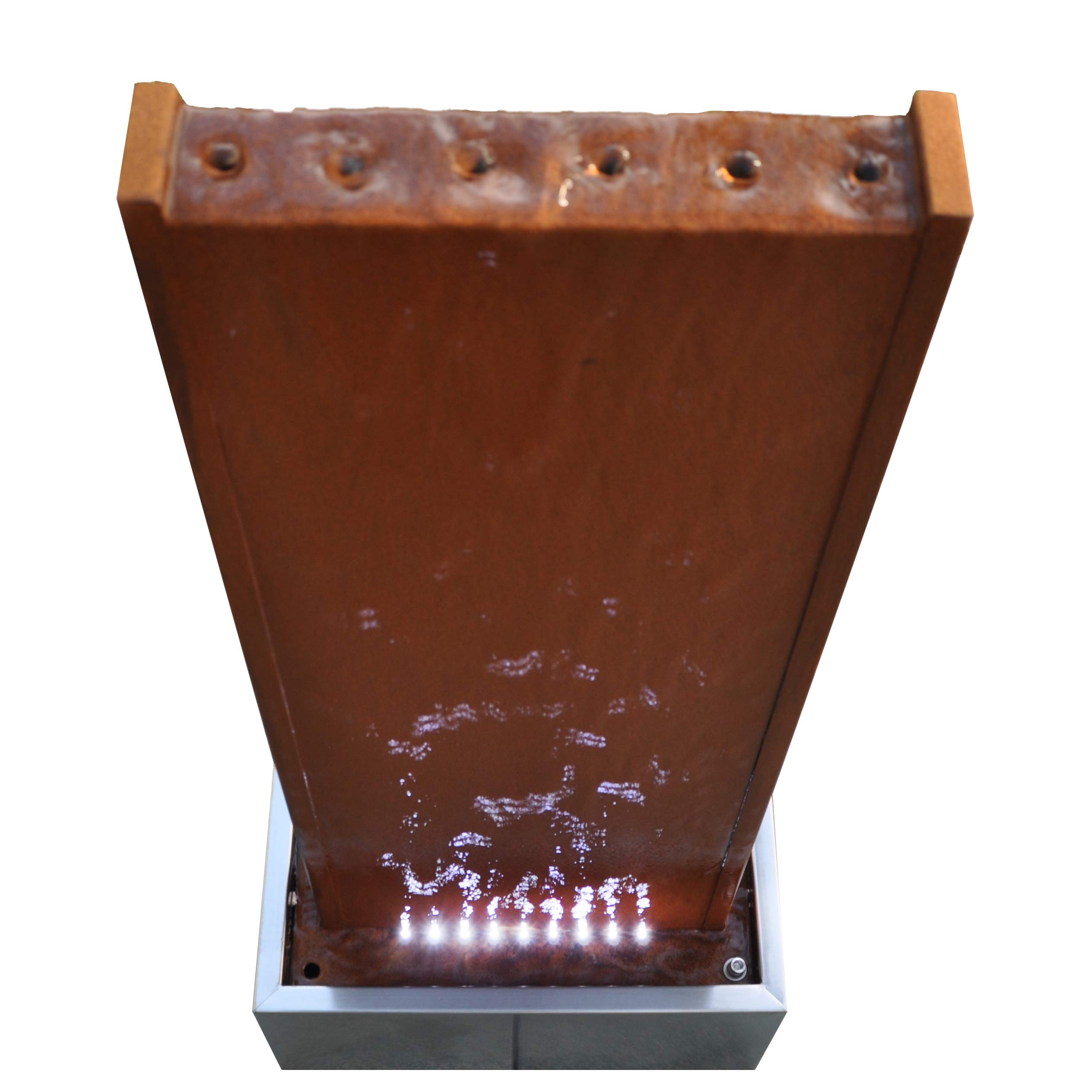 KÖHKO Wasserwand 97 cm Corten-Edelstahl Wasserspiel mit LED-Beleuchtung