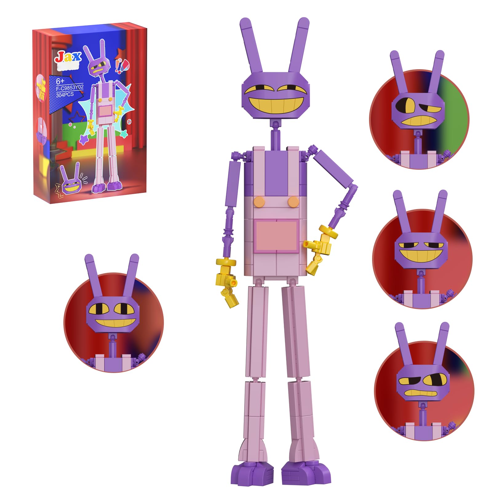Photo 1 of bundle of 3 J Amazing Digital Circus Figure Building Block Set,Horror Animated Movie Model Toys Ideas Collectible Building Bricks for Kids Adults Fans (304 PCS)