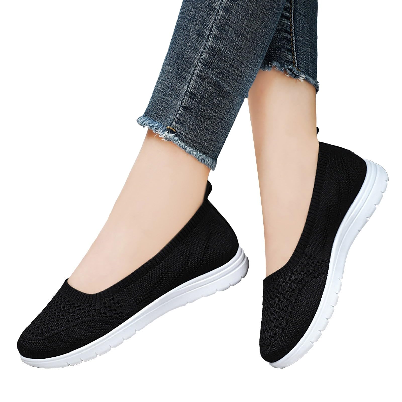 Scarpe Ortopediche Donna Comode Ortopediche Scarpe da Camminata Traspiranti Senza Lacci Slip on Sneakers Donna Running Tennis in Rete Estive Sneakers Offerta Punta Chiusa Barca Camminare Shoes