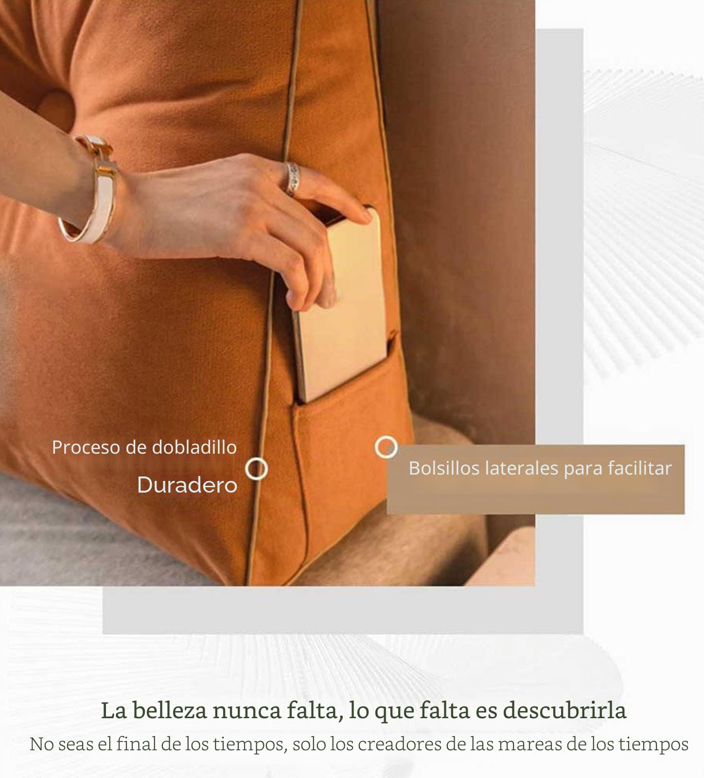 Almohada de Lectura, Almohada Cuña Adulto para Cama Cabecero Respaldo Triangular con Funda Extraíble Cojines de Cuña Almohada de Apoyo Lumbar para La Espalda,80×50×20cm-Bianco