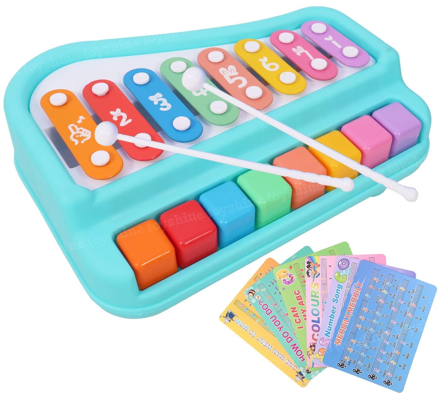 Verra Enterprise 2-in-1 Multicolored Key Keyboard Xylophone Piano – Preschool Kids Educational Musical Learning Instrument – Knock & Play Toy for Toddlers, Baby Boys & Girls 1