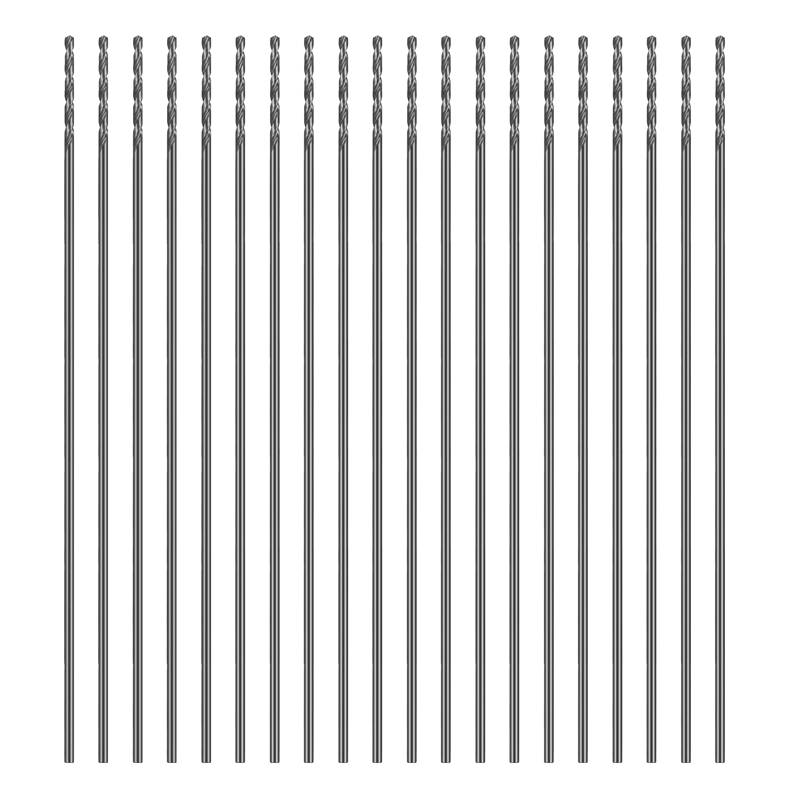 SALI Cobalt Aircraft Extension Drill Bits 20 pcs,5/64"×6" Long Length Drill Bits for Drilling into Sheet Metal, Stainless, Aluminum, Wood, & Copper