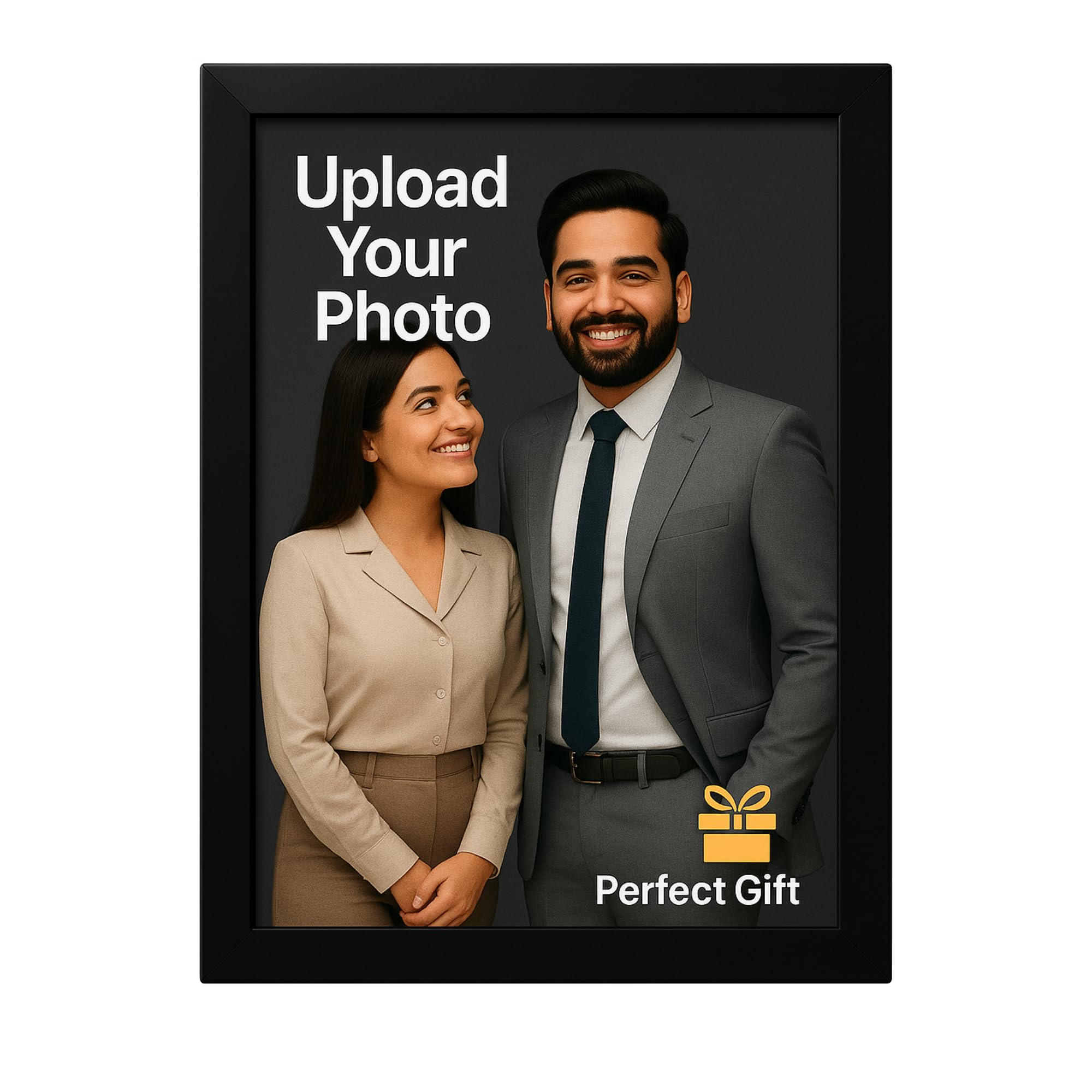 MadeForYou.in Customized Photo Frame with Single Photo Upload | Personalized Gift for Birthday, Anniversary, Wedding, Couples, Friend | Black Wooden Frame (6x8 Inch, A4 Size) (Black, 6X8)