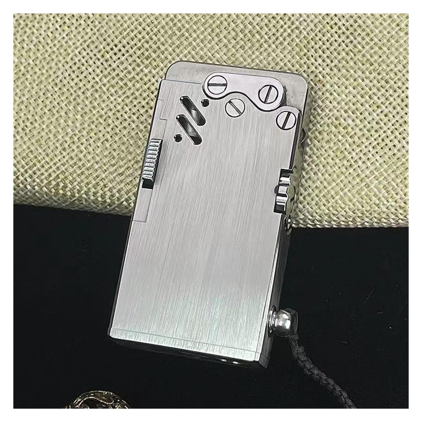 Metal stainless steel automatic kerosene lighter • Oily soft flame lighter • Metal open flame lighter, great collection value (stainless steel advanced version)(Hh)