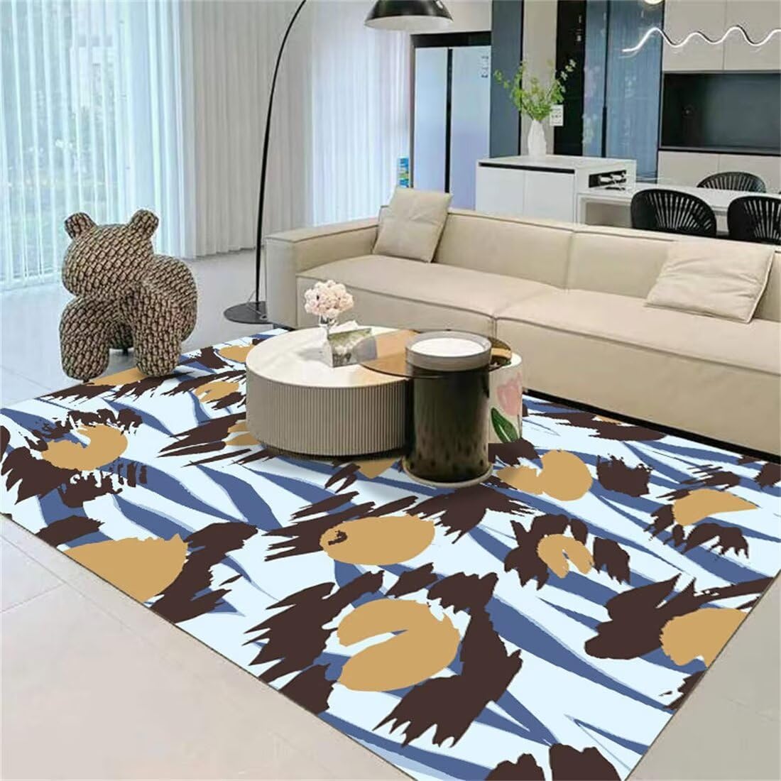 Tapis de la chambre à coucher bleu azur sur mesure haut de gamme