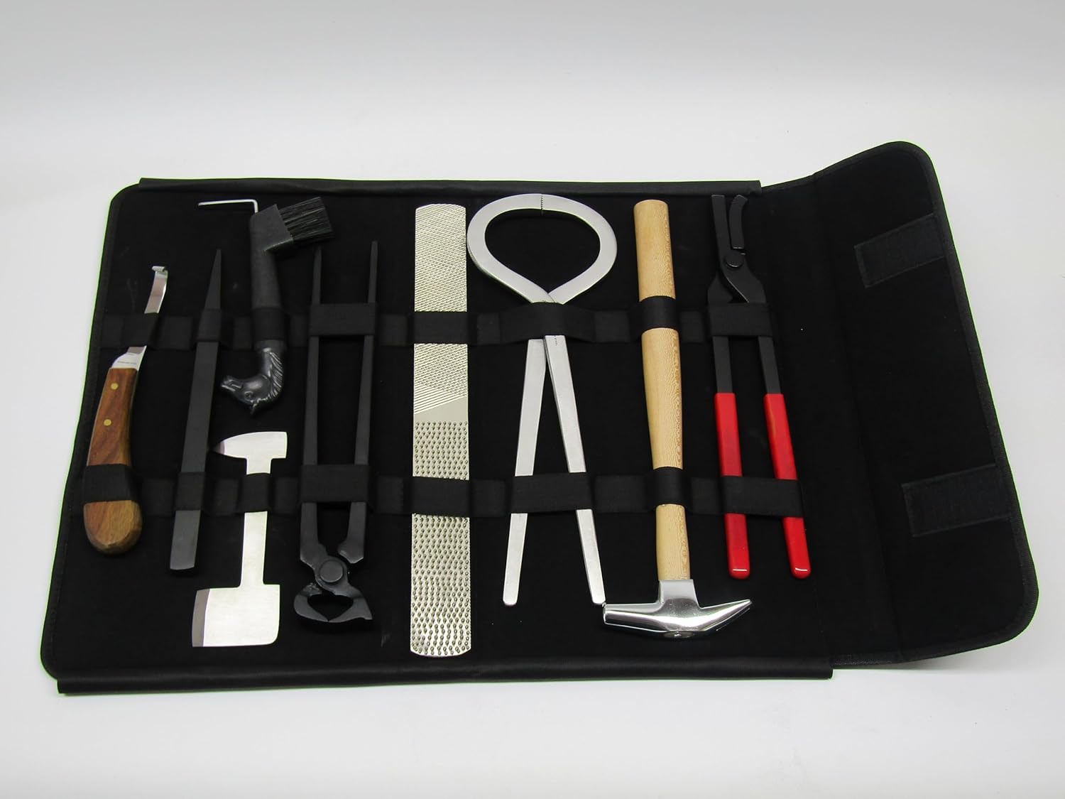 9-pcs Professional Farrier Tools Steel with Black Pouch