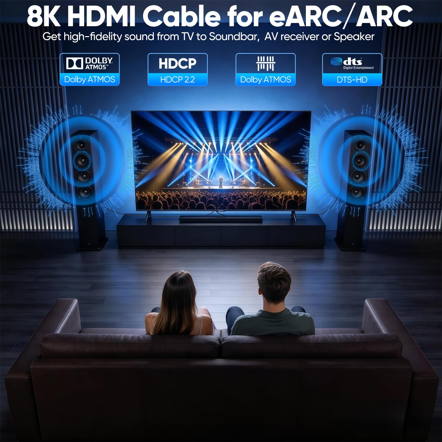 Cavo HDMI 2.1 8K da 1,8 m, cavo HDMI intrecciato ad altissima velocità da 48 Gbps, 4K a 120 Hz/144 Hz 8K a 60 Hz, HDR10, eARC, HDCP, HDR10, per PC, PS5, Xbox Series X, laptop, monitor, HDTV, Roku TV