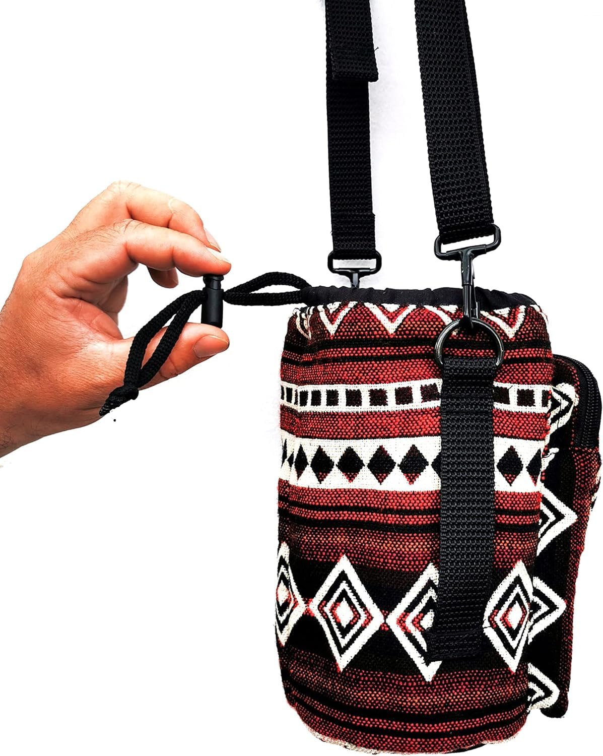 Wasserflaschenhalter mit Gurt und Tasche für Handy, Karte, Bargeld oder Schlüssel | Flaschenhülle für Walking, Rucksackreisen | Hydro und Eisenflasche Sling Bag | Campingzubehör (40, Vinicunca Rot)