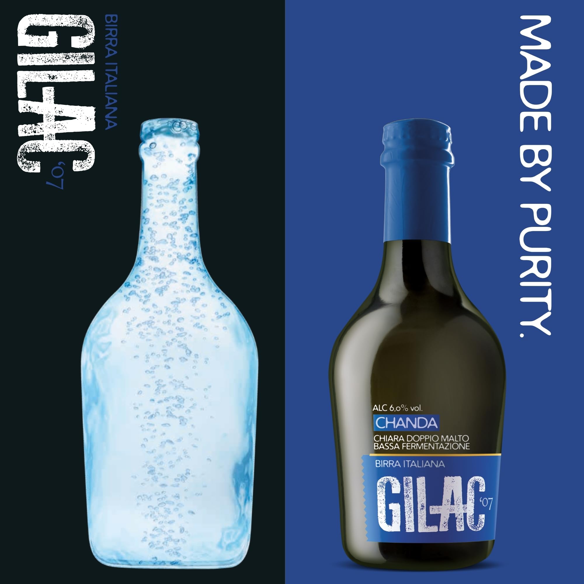 GILAC CHANDA Birra artigianale Chiara Doppio Malto 15 Bottiglie da 33 cl - Birra artigianale Italiana Non Filtrata e Non Pastorizzata, Birre artigianali confezioni regalo Gradazione Alcolica 6.0% Vol