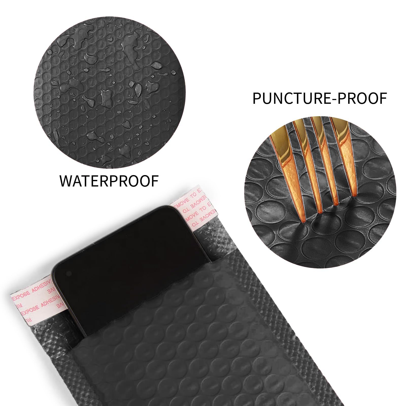 30PCS Self-Seal Bubble Mailers, Padded Envelopes, Poly Bubble Mailers, Padded Bubble Envelopes, Postal Wrap Envelope for Shipping, Mailing, Packaging, Black (13 X 18CM) - Image 4