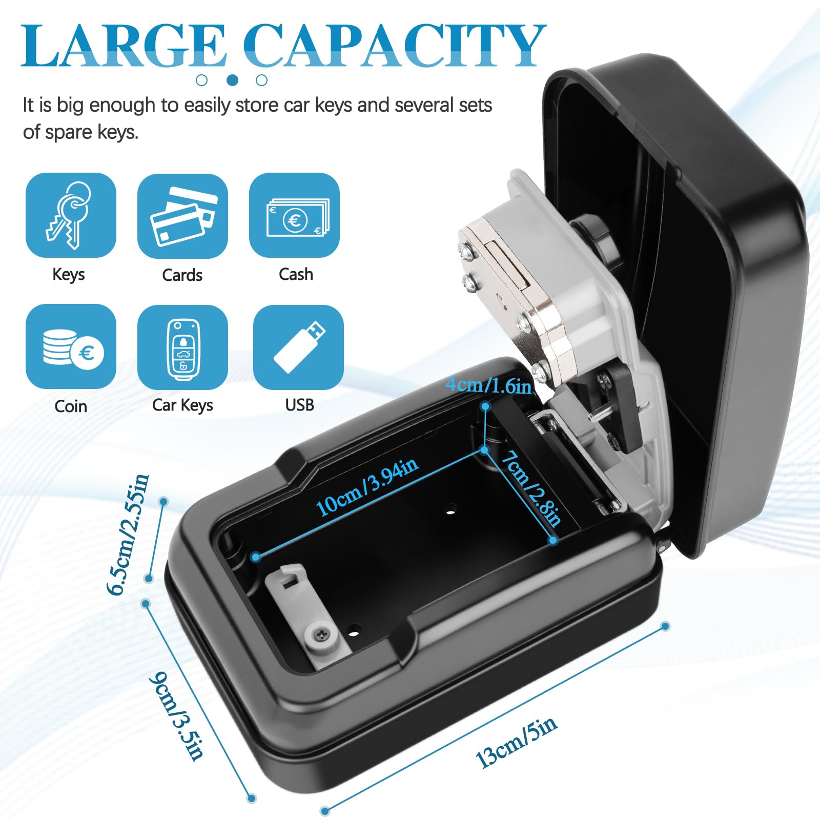 キーロックボックス 壁に取り付けられたセキュリティキーは、彼の4桁のコンビネーションキーセキュリティドアのノブを設定しました キース  Amazon.co.jp: TEUEN キーロックボックス 屋外用 鍵付き リセット可能 4桁のコンビネーションロックボックス 家の鍵用 頑丈 防水  ...