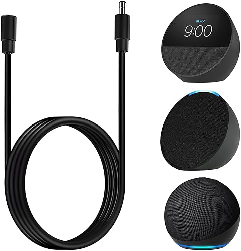 Cable de extensión Alexa para Echo Dot, 18 AWG, compatible con Echo Dot (3ª/4ª generación), Echo Show 5, Echo Pop, Fire TV Cube, Echo Spot