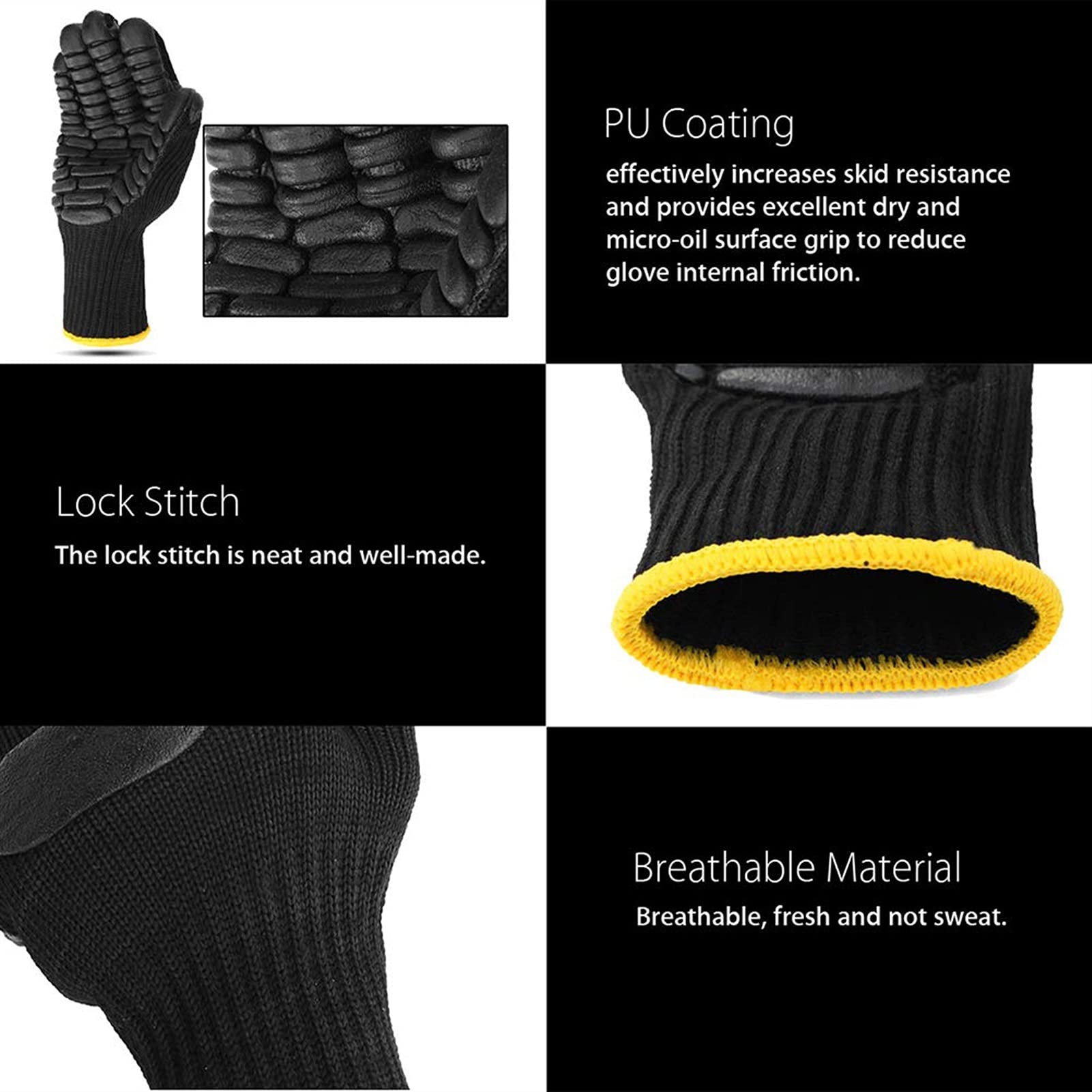 Gants de jardin 1 paire anti-vibration anti-vibration résiste à absorber la sécurité mécanique de protection des gants de protection en plein air gadgets de jardin gants en caoutchouc de jardin Gants