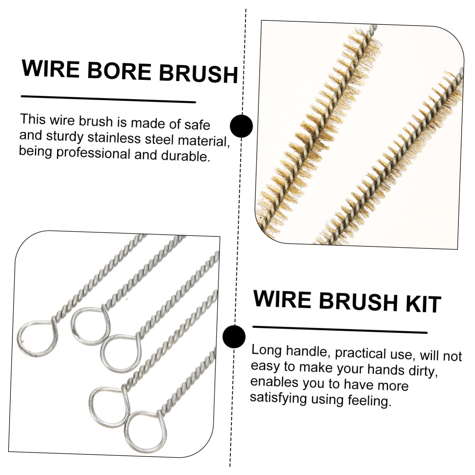 HOMOCONO 20 Pcs Stainless Steel Wire Brush Drill Round Wire Brush for Drain Pipe Cleaner for Rust Removal