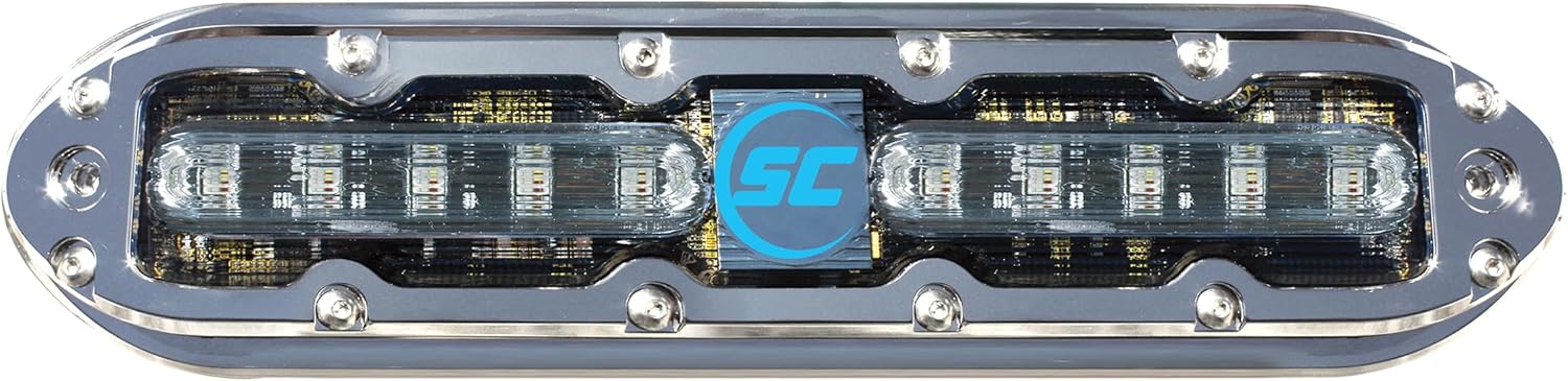 shadow-caster SCM-10 LED Underwater Boat Light - Bimini Blue - 316 Stainless Steel Housing - Polycarbonate Lens - IP68 Fully Submersible Waterproof