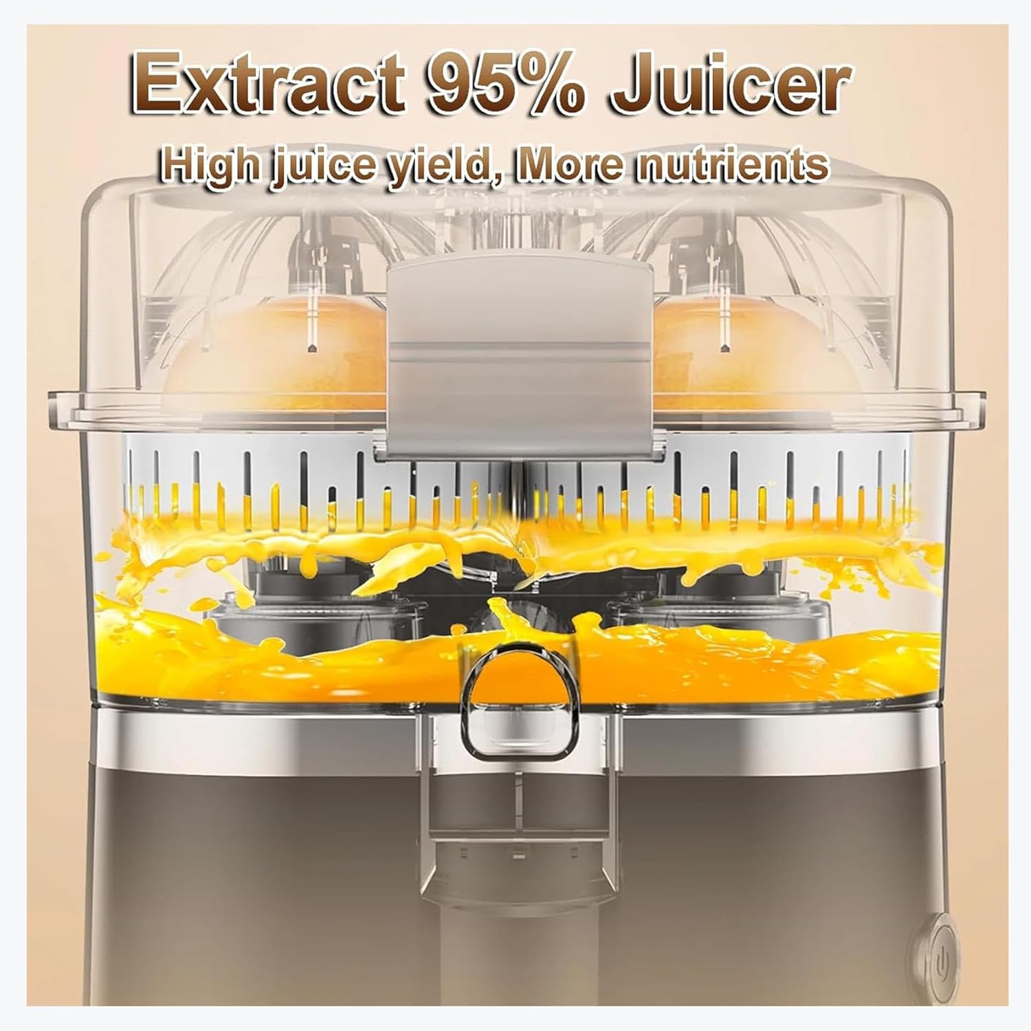Electric Citrus Juicer Machine, Dual-Head Cold Press Juicer, 500ml Twin Citrus Juice Maker, 18000RPM Motor, One-Button Automatic Juicer for Orange, Lemon, Lime, Grapefruit Black