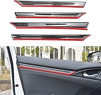 Vista 9 de LEXLEY 4 piezas de panel de puerta interior moldura de puerta cubierta ABS estilo fibra de carbono estilo calcomanía accesorios para Honda 4 puertas