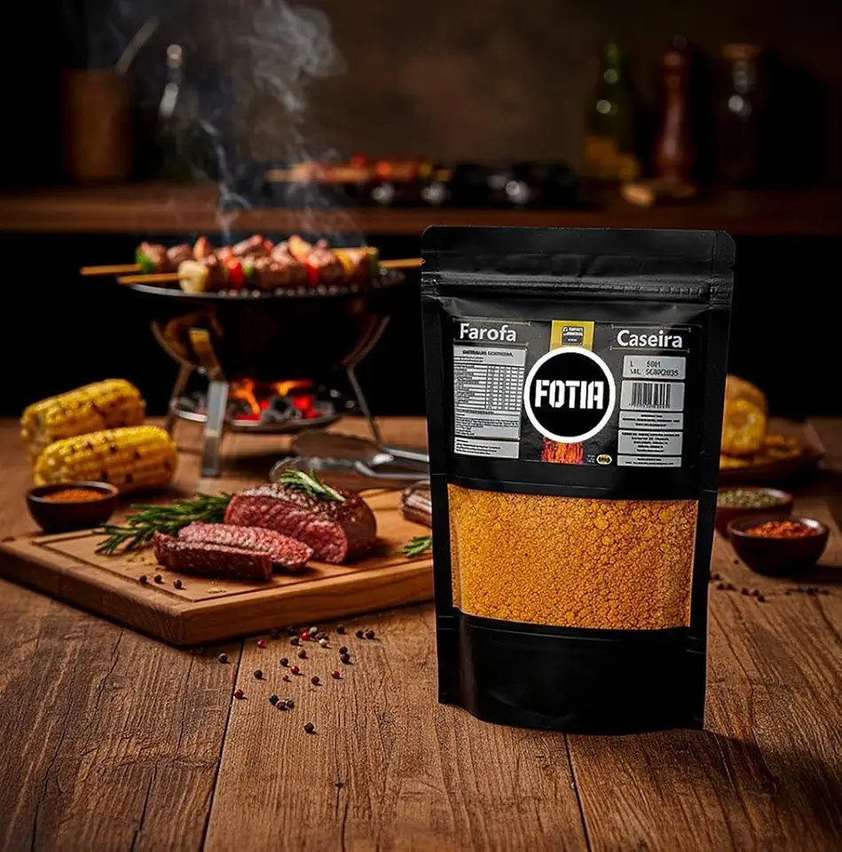 Farofa para Churrasco Temperada Crocante Pronta para Servir 300g - FOTIA (Caseiro)