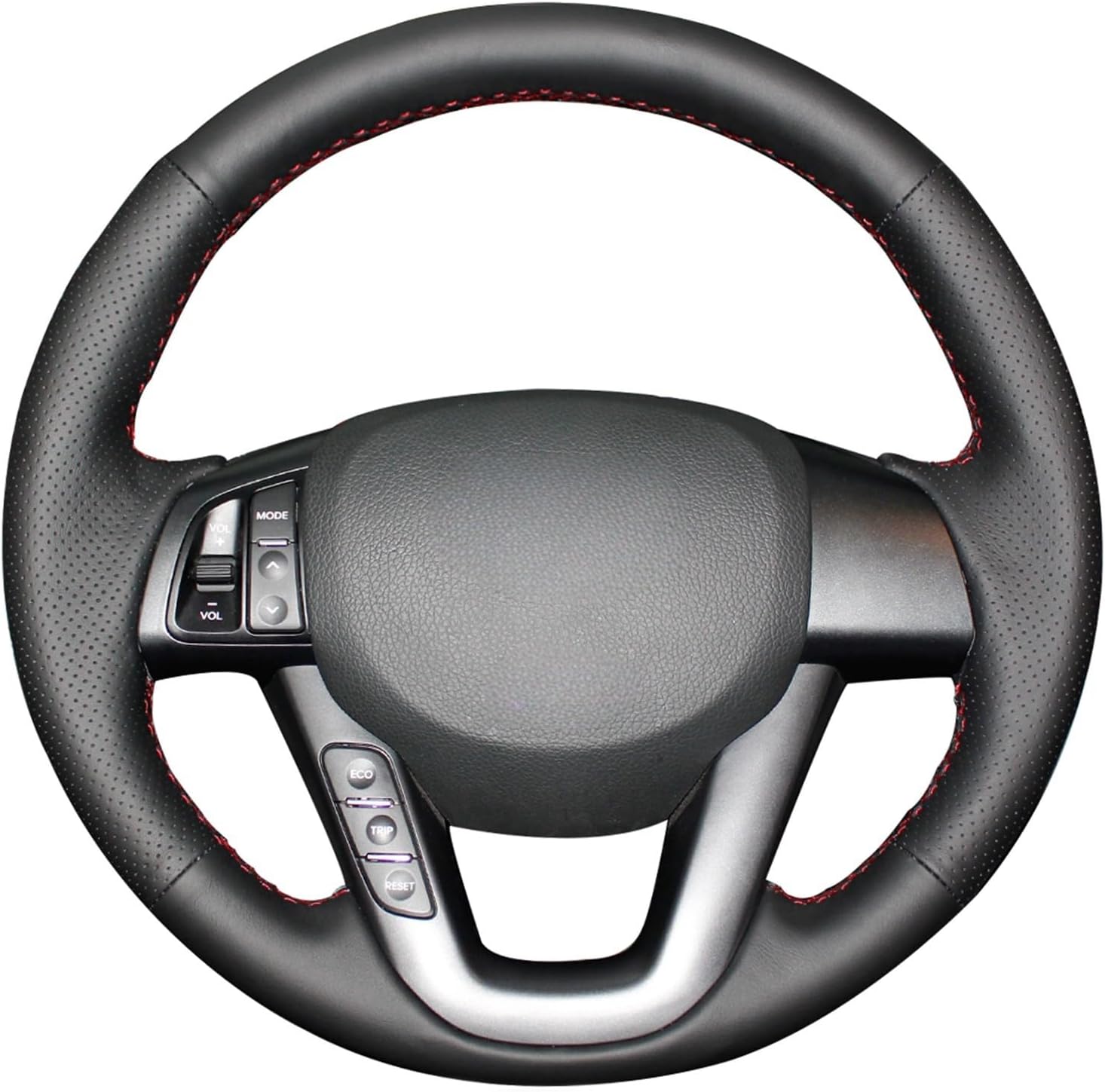 MEWANT Car Steering Wheel Cover for Kia K5 Optima 2011-2013 Customized Black Genuine Leather