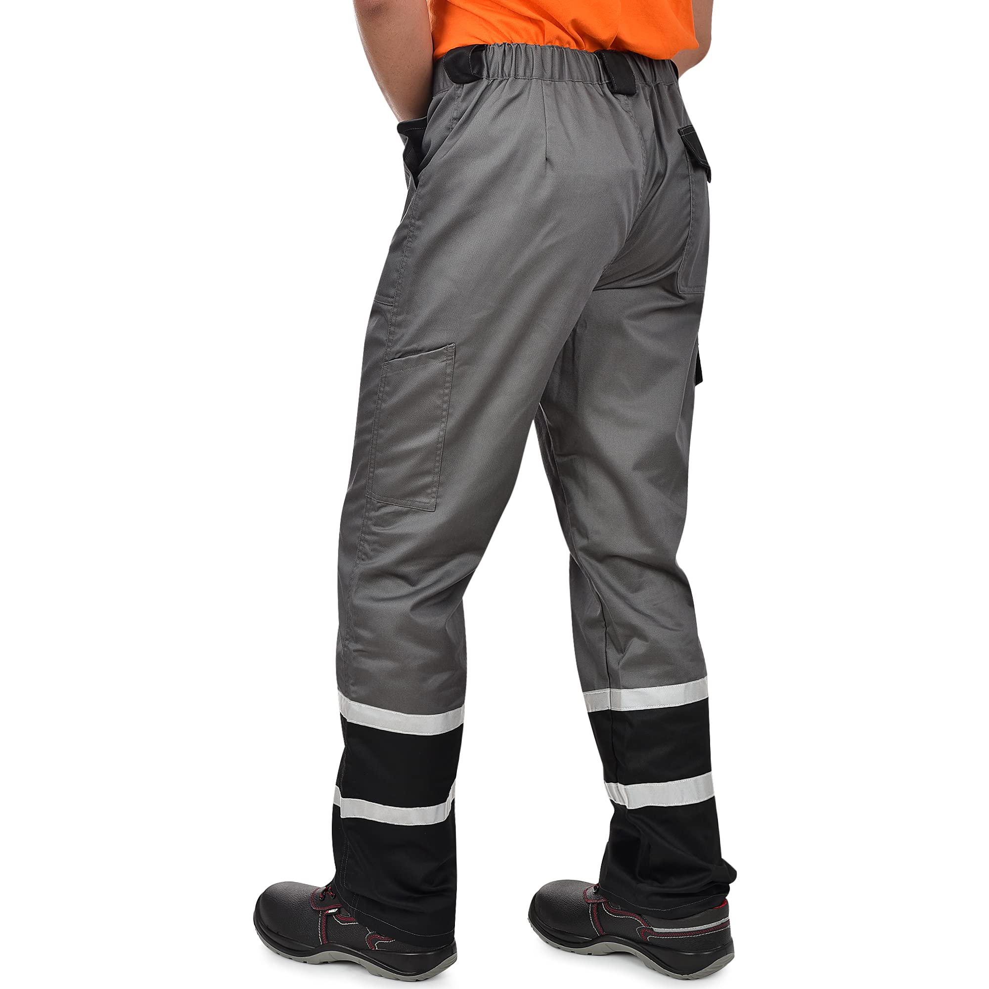 BWOLF Char Pantalon de Travail Pantalon Travail Pantalon de Travail Homme Classique pour Homme avec Bandes réfléchissantes 5 Poches Multifonctions Bleu/Gris,