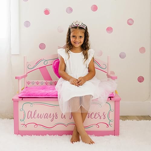 Miniatura 9 de Wildkin Silla mecedora real Princess para niñas perfecta tanto para niños grandes como pequeños incluye respaldo acolchado y cojín de asiento